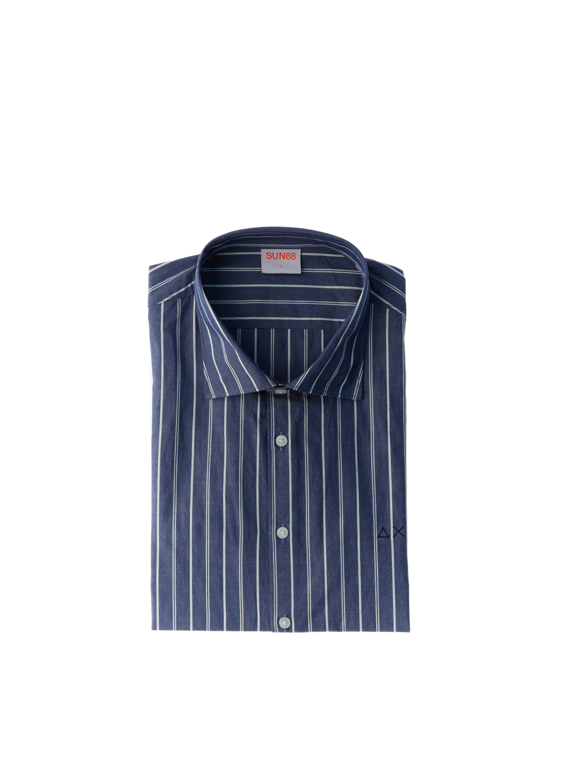 SUN68 Camicia in cotone BLU