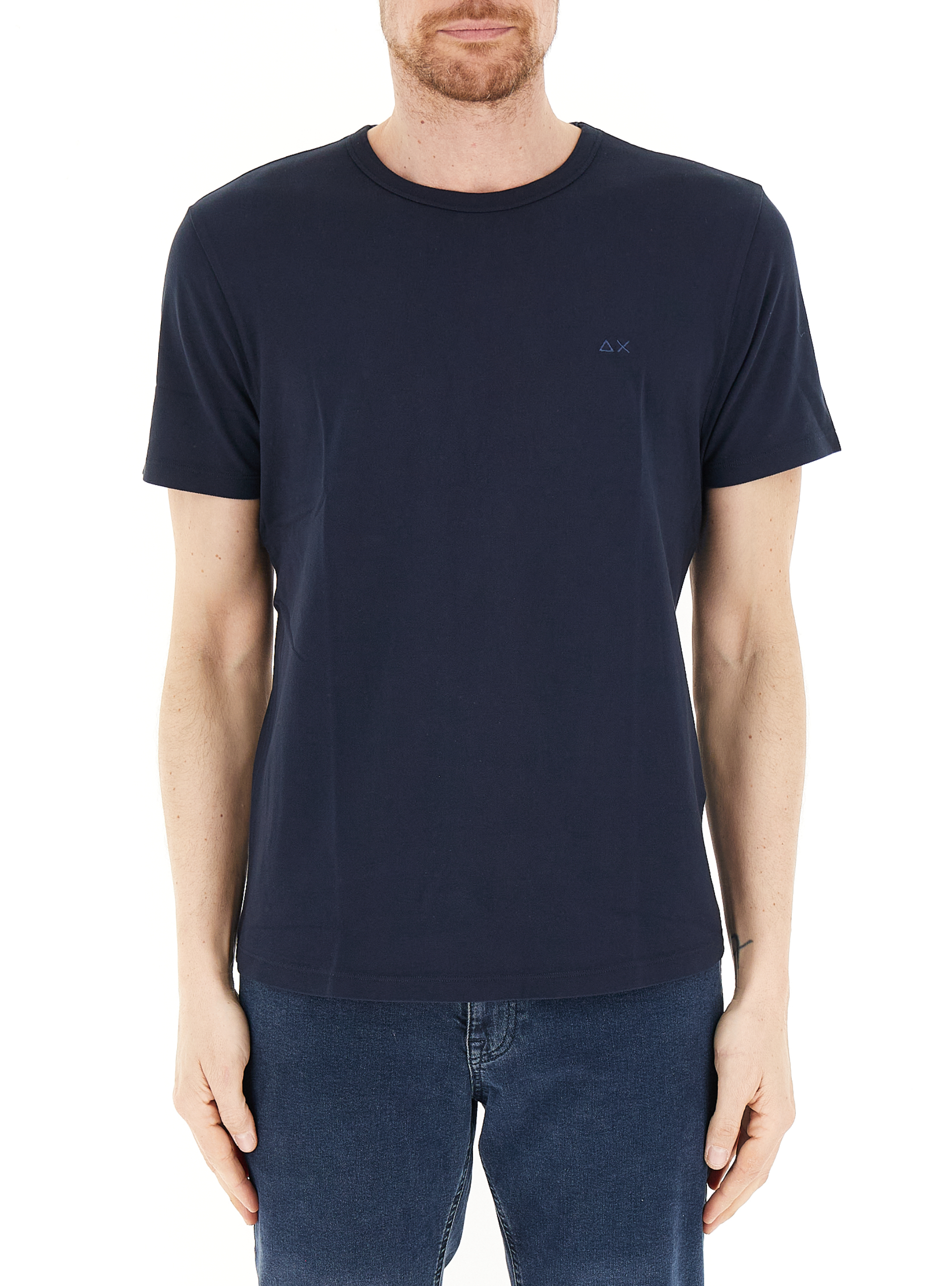 SUN68 T-shirt in piqué BLU NAVY