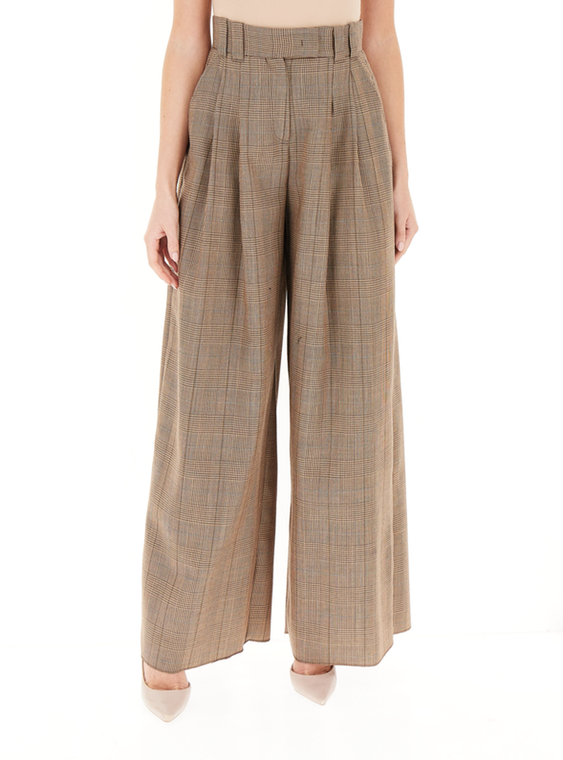 Pantalone a palazzo MARRONE CHIARO