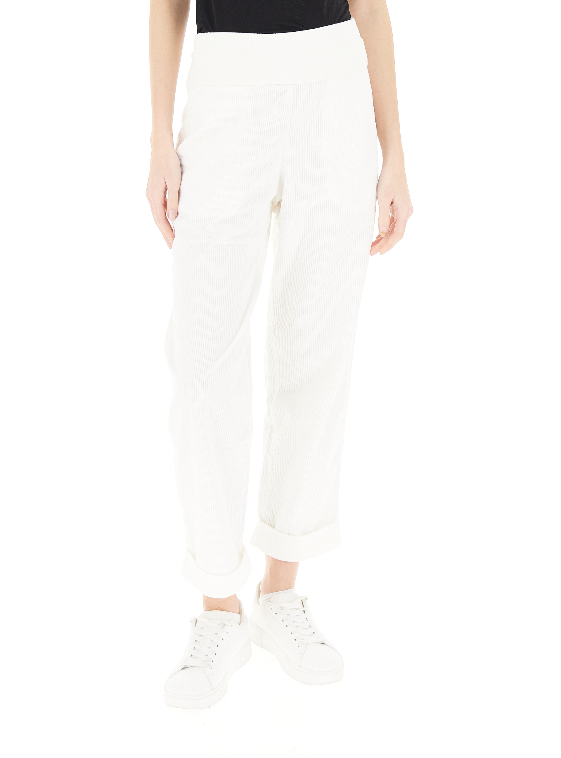 Pantalone velluto costine PANNA XS