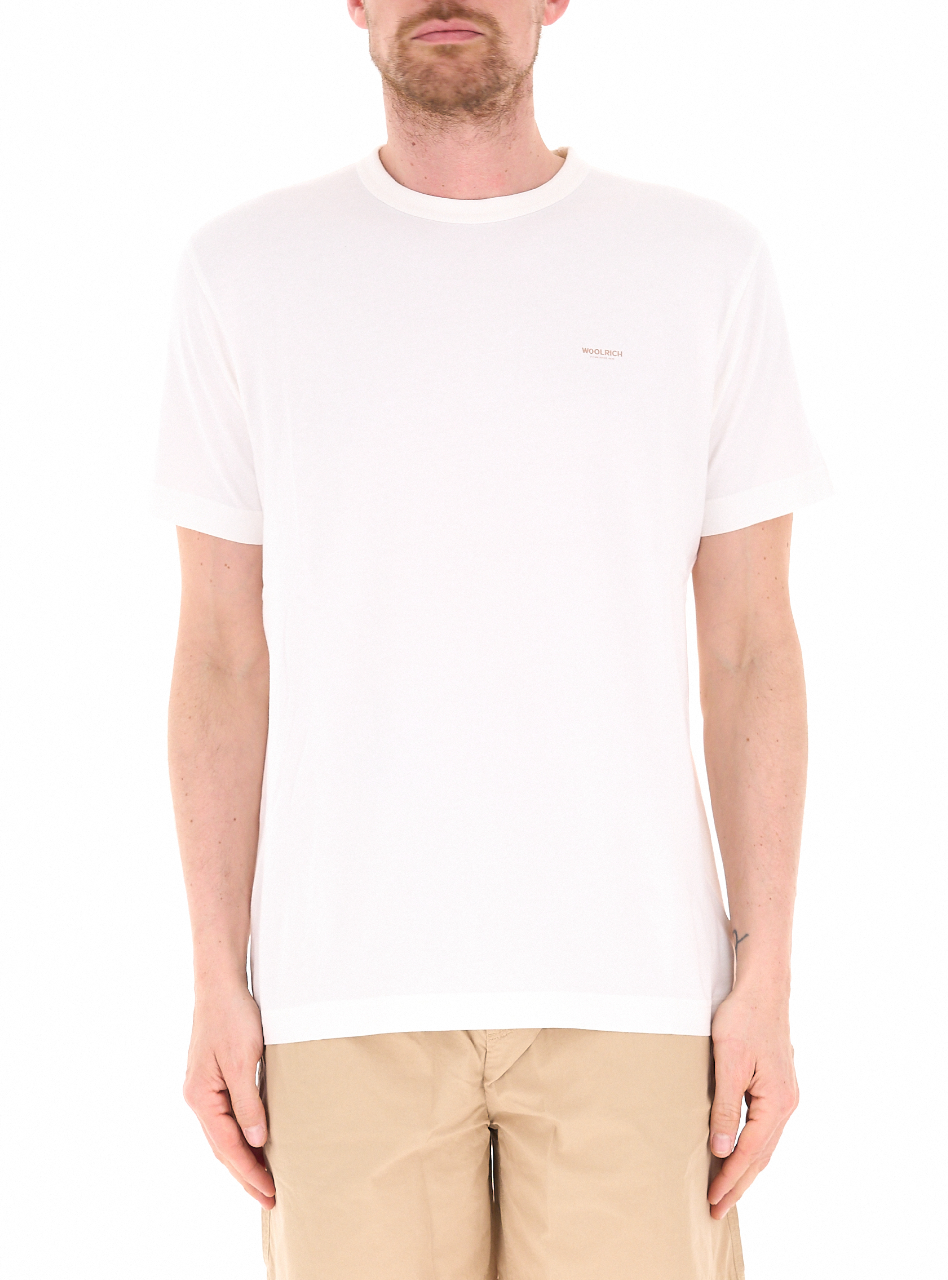 WOOLRICH T-shirt girocollo PANNA