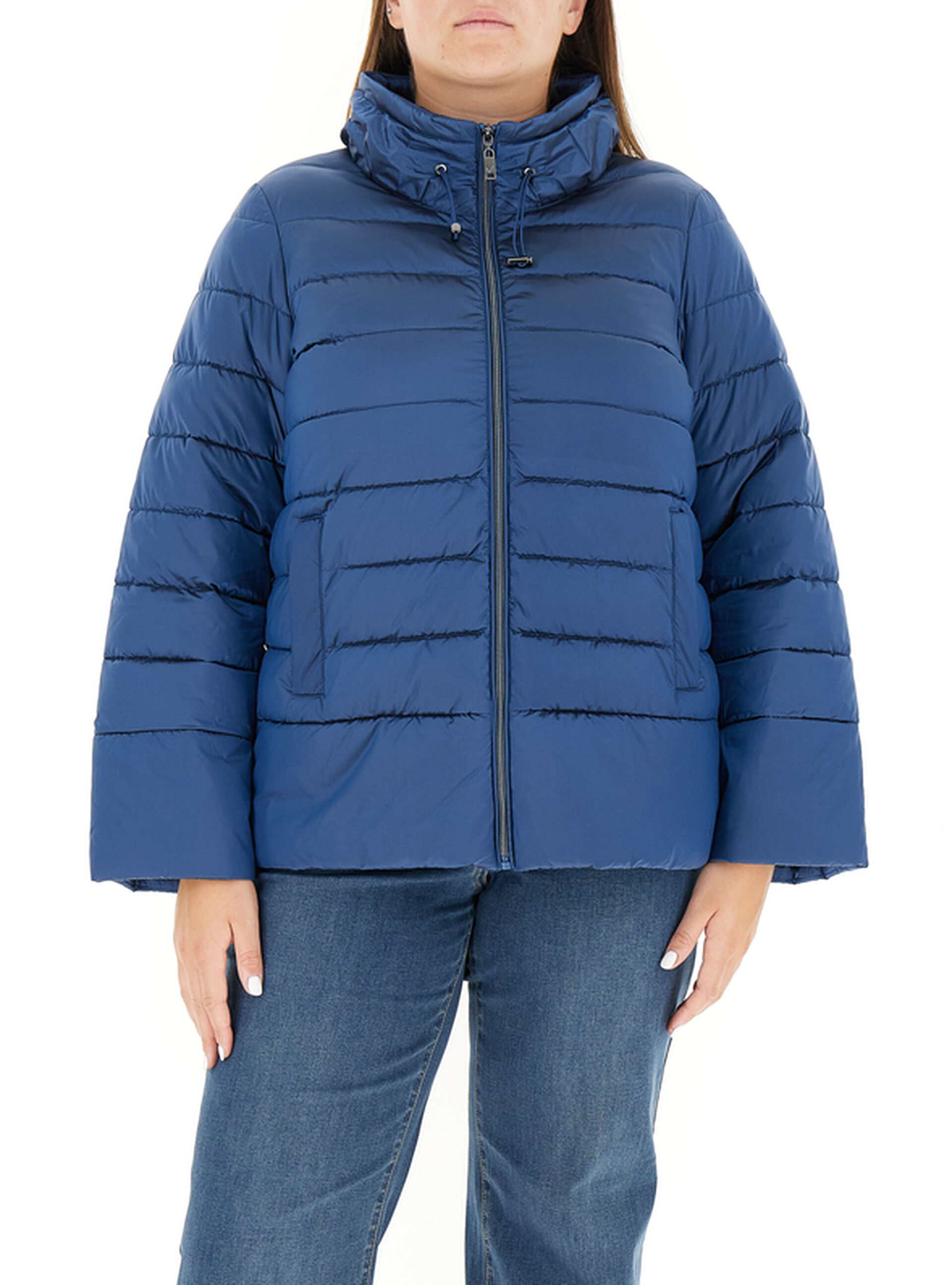 Piumino collo alto BLU CHIARO 43