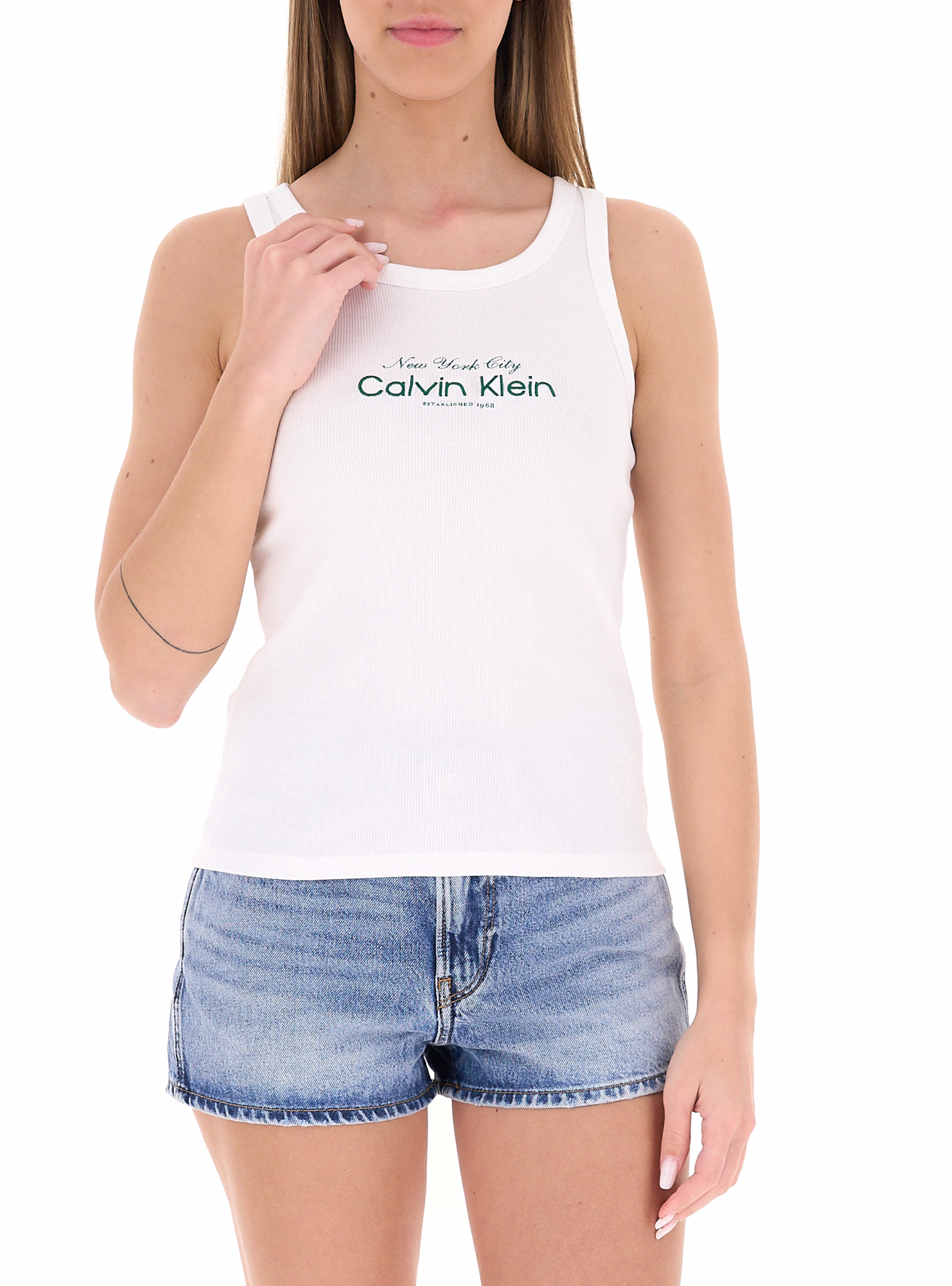 Calvin Klein Top in cotone PANNA