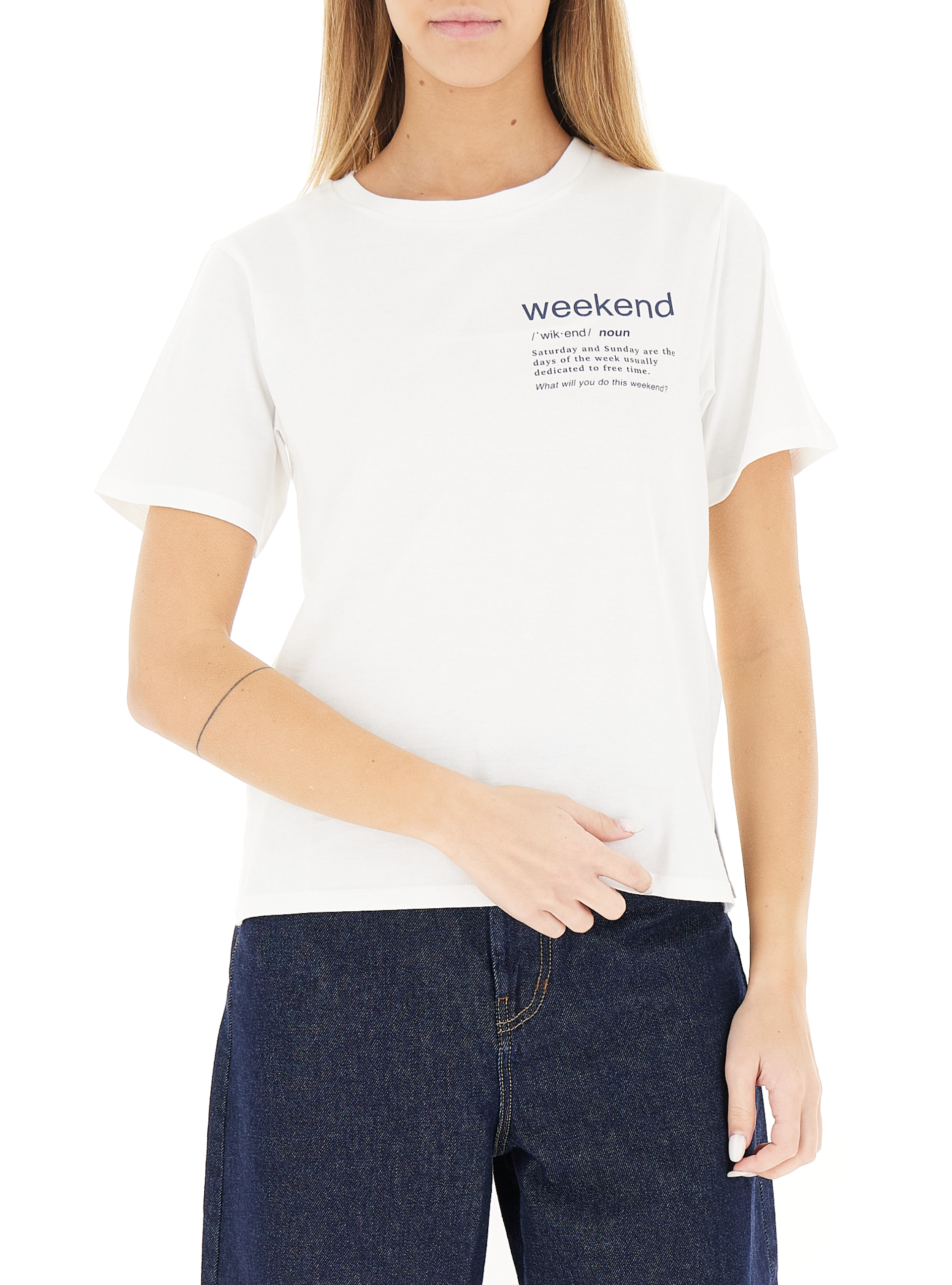 T-shirt girocollo BIANCO L