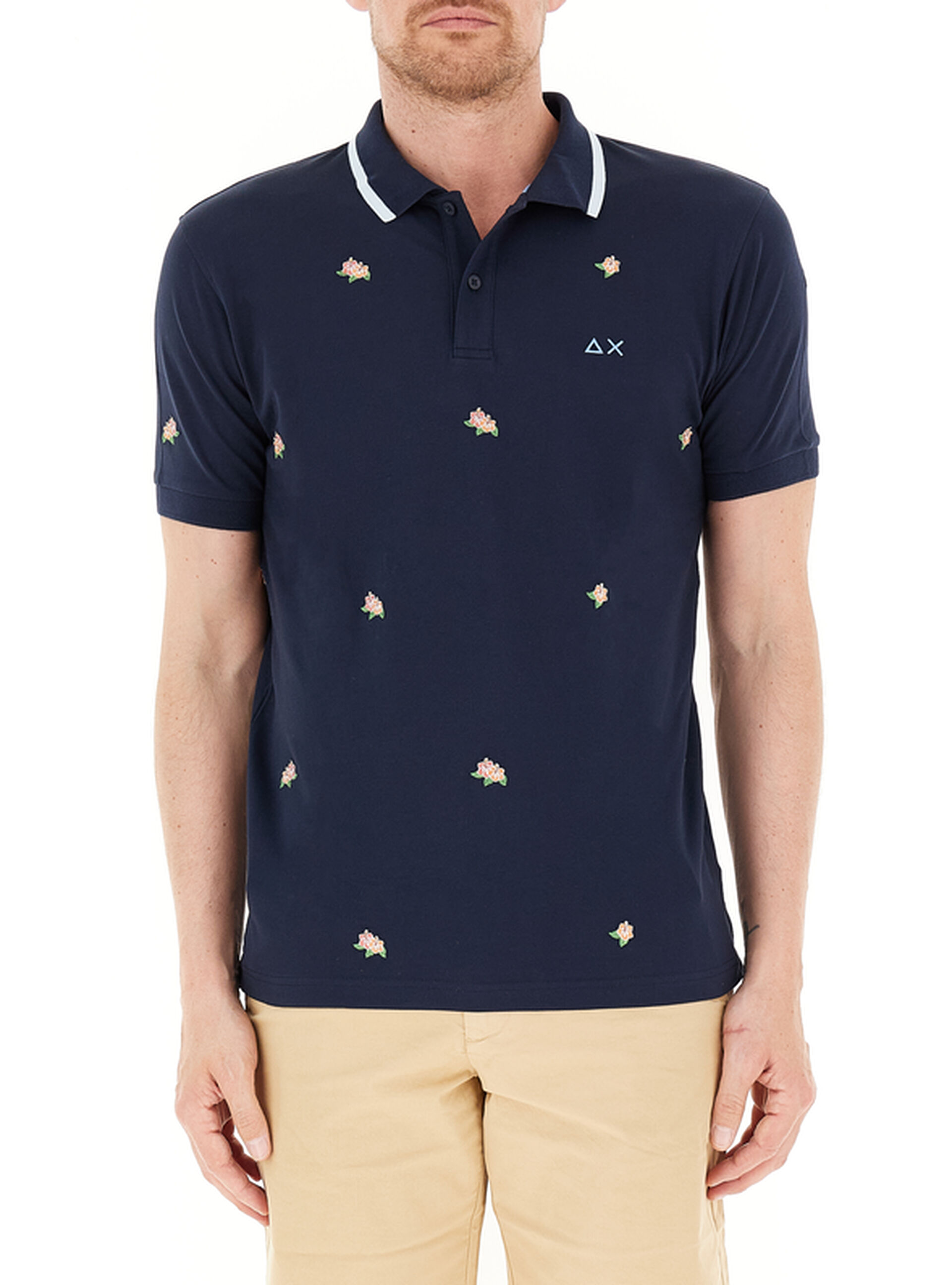 SUN68 Polo maniche corte BLU SCURO