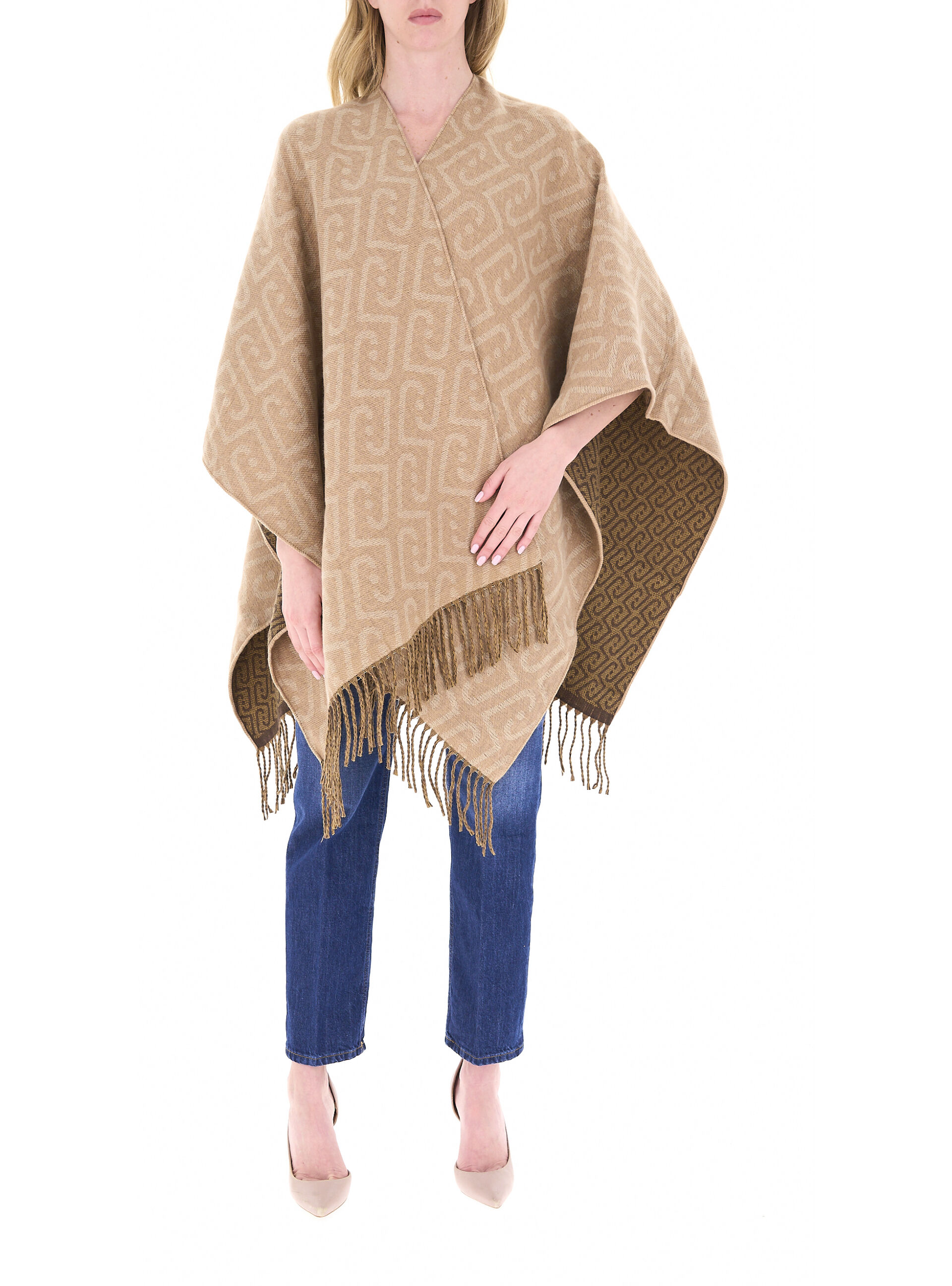 LIU JO Mantella con frange BEIGE U