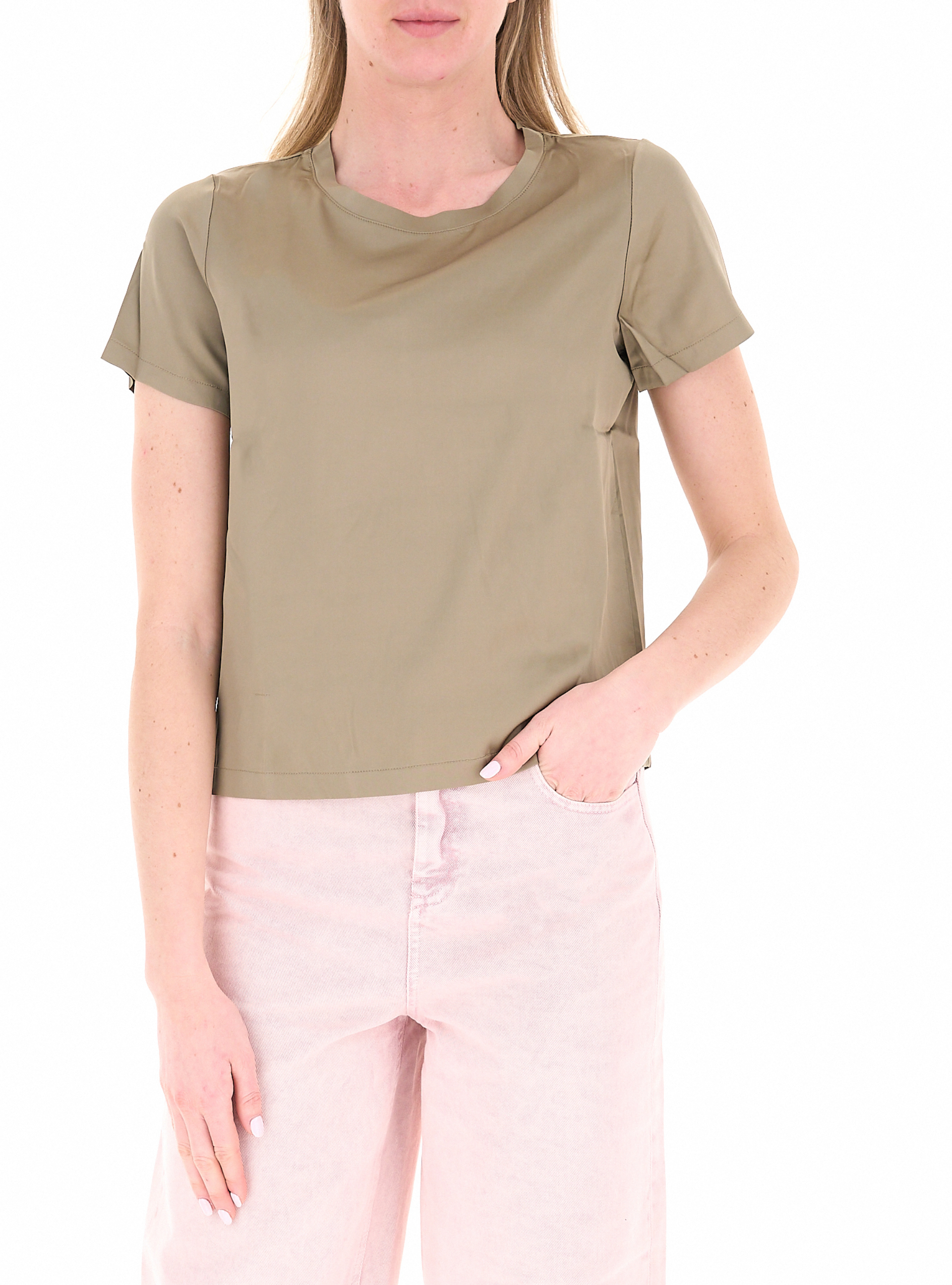 Blusa maniche corte VERDE MILITARE
