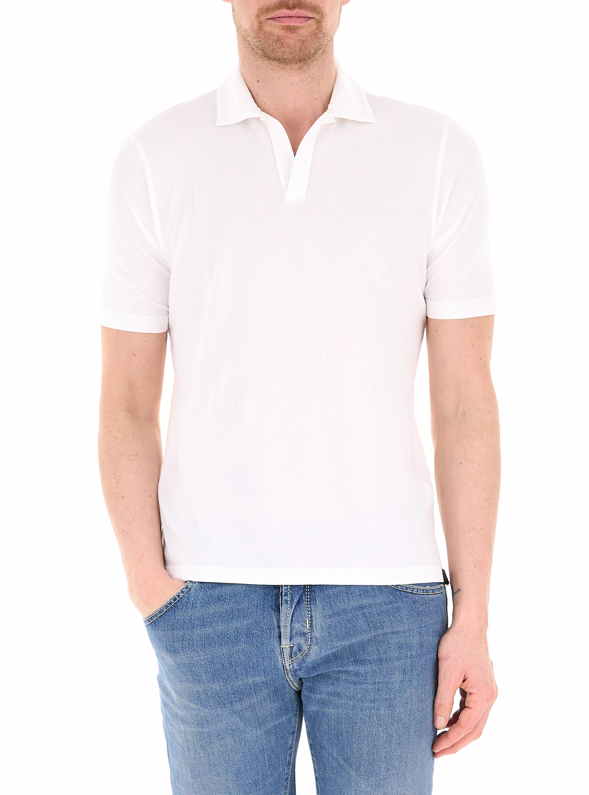 GRAN SASSO Polo in cotone BIANCO