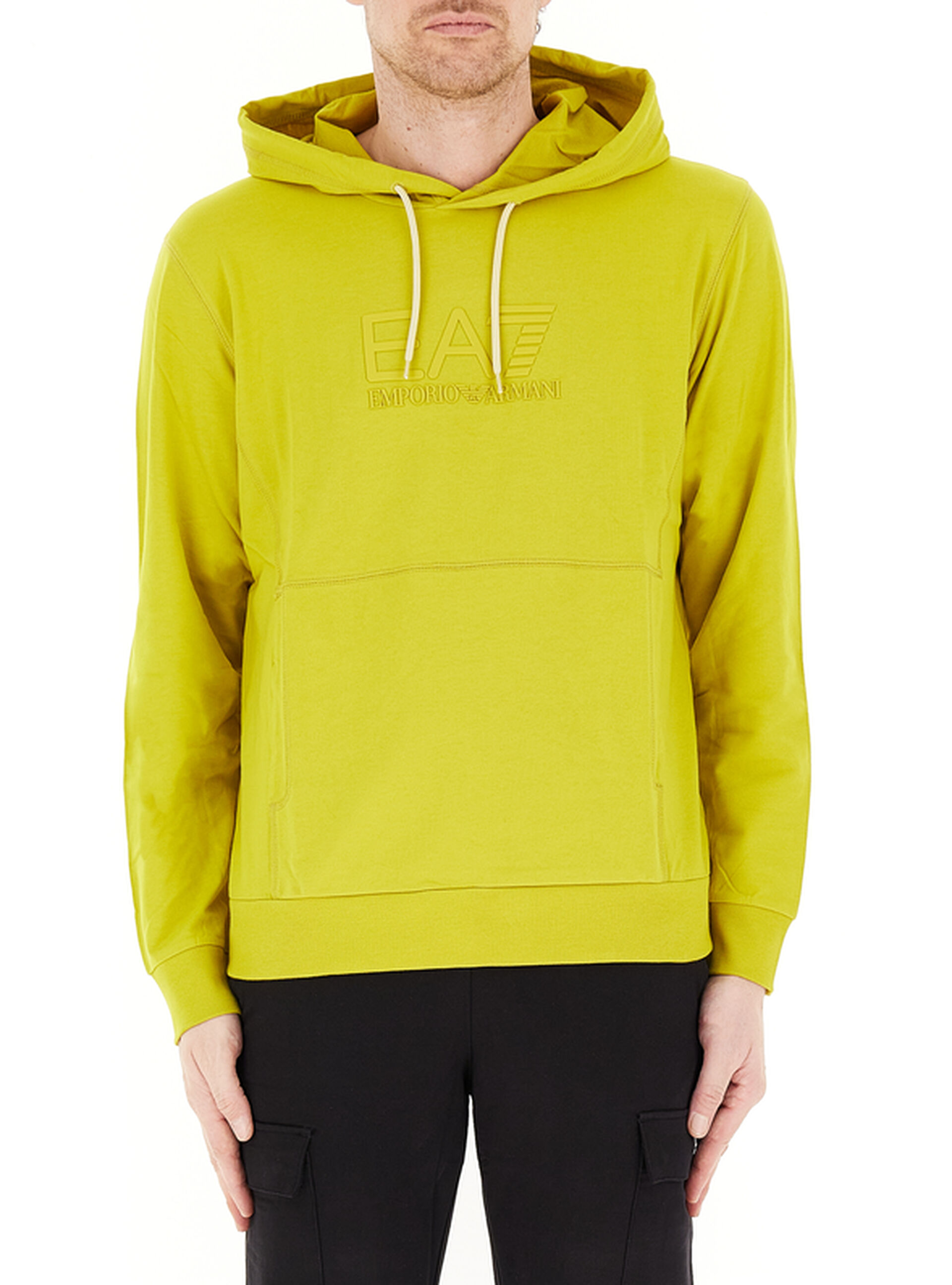Felpa con cappuccio VERDE LIME S