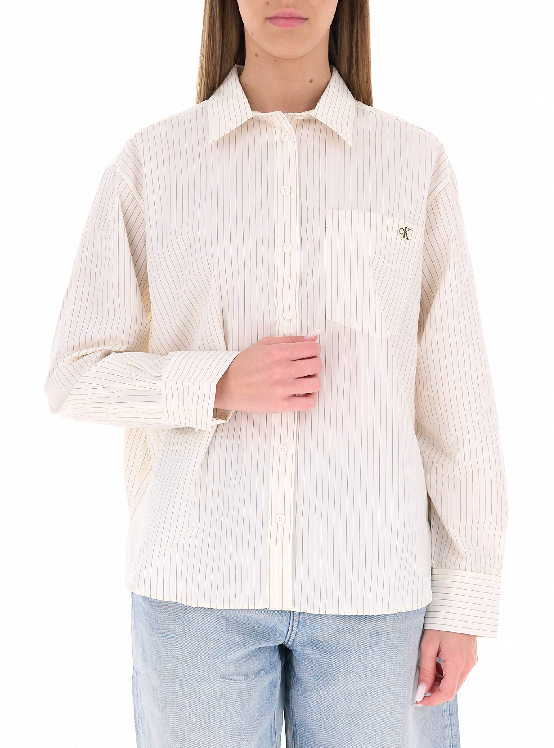 Camicia a righe AVORIO