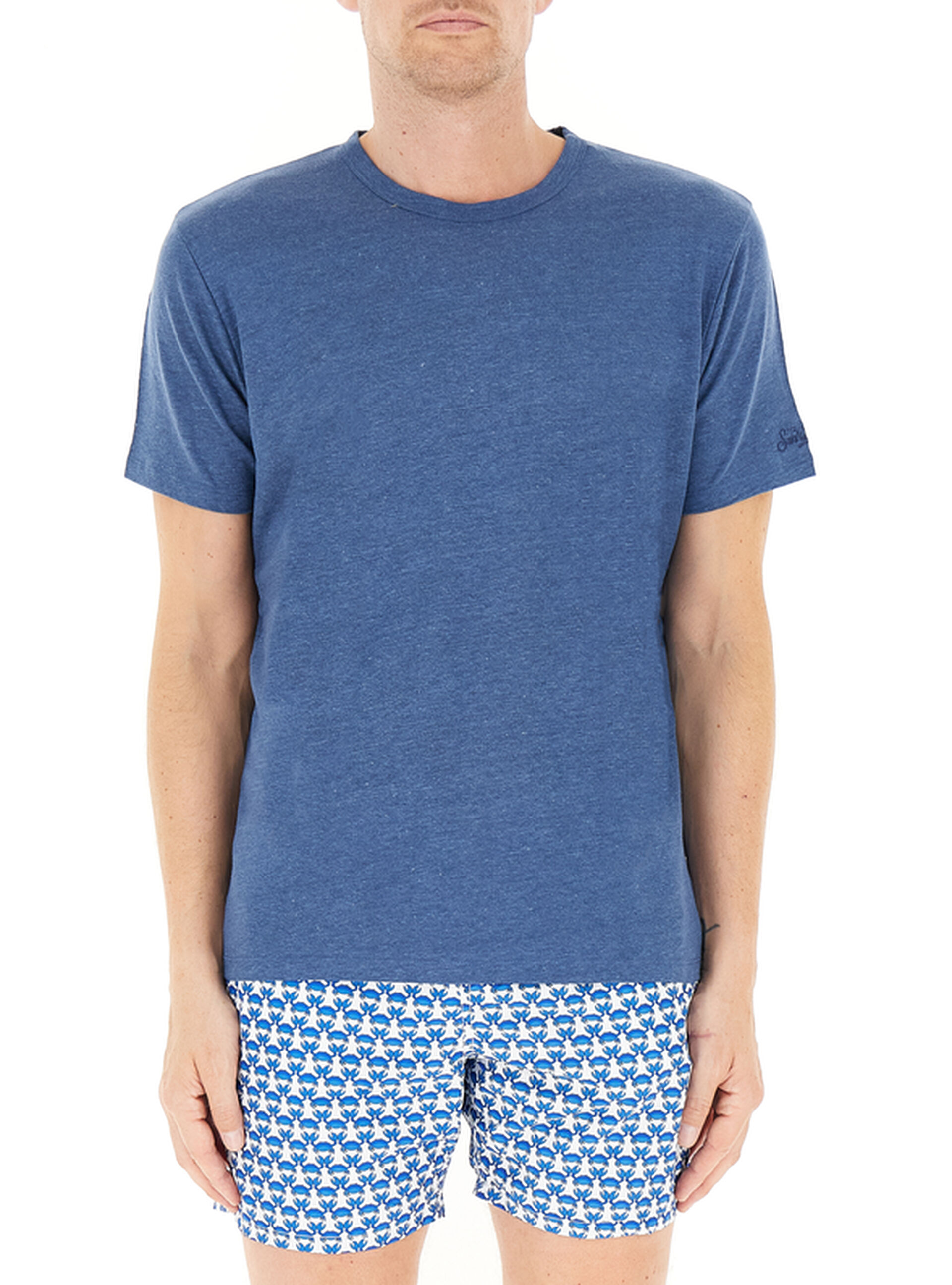 T-shirt in lino BLU CHIARO