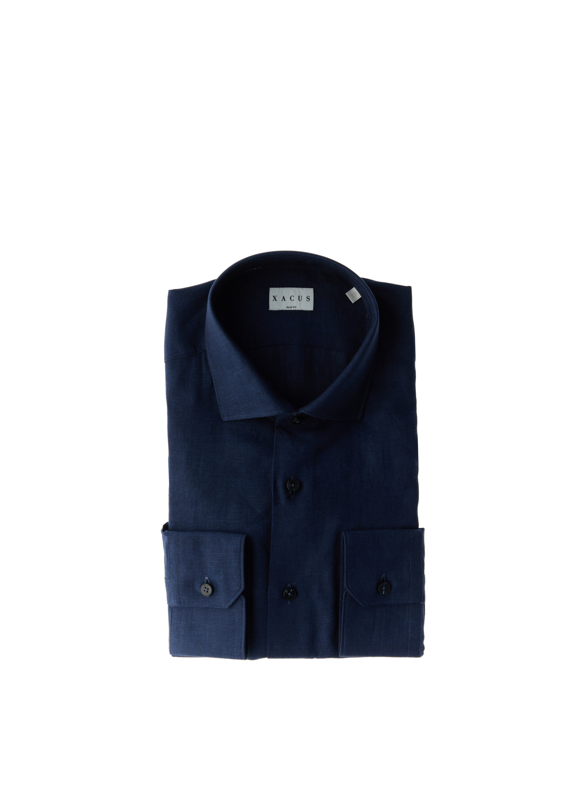 XACUS Camicia in lino BLU NAVY