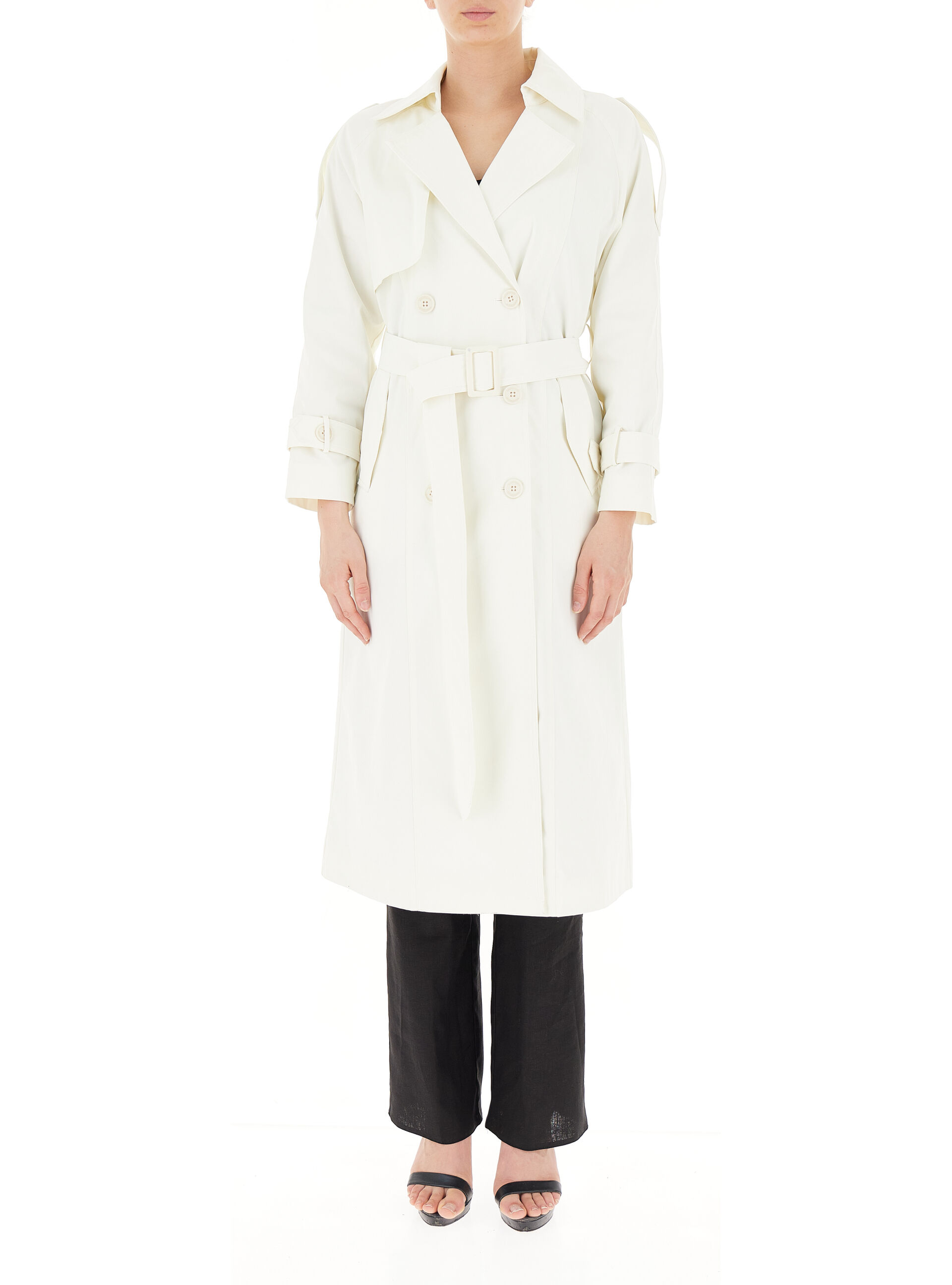 Trench con cintura BIANCO