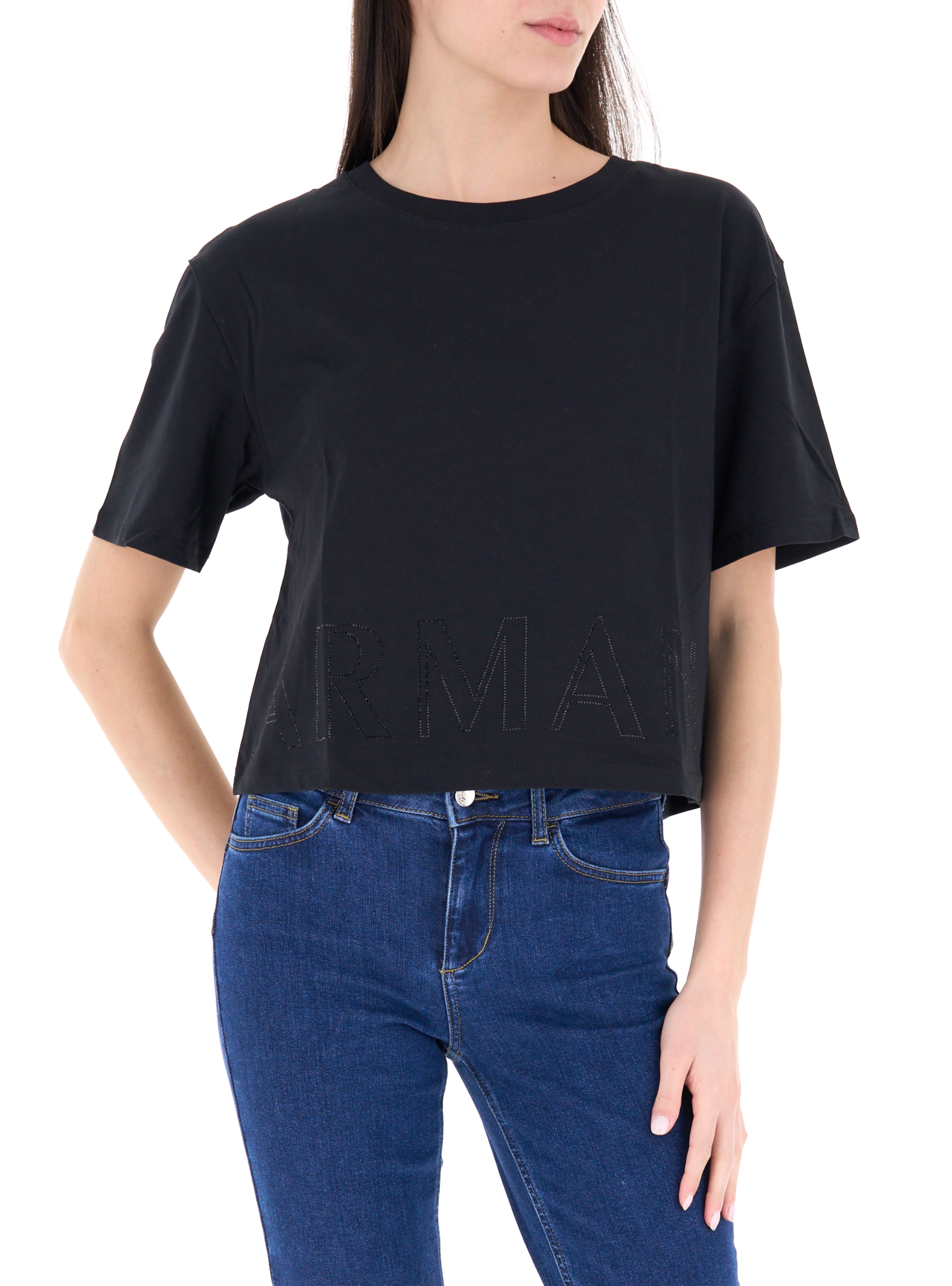 T-shirt con strass NERO XS