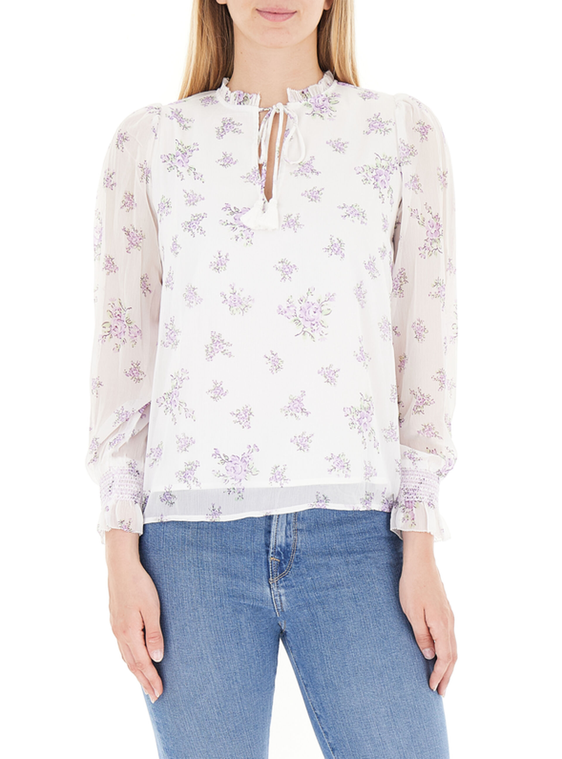 Blusa maniche lunghe BIANCO XS