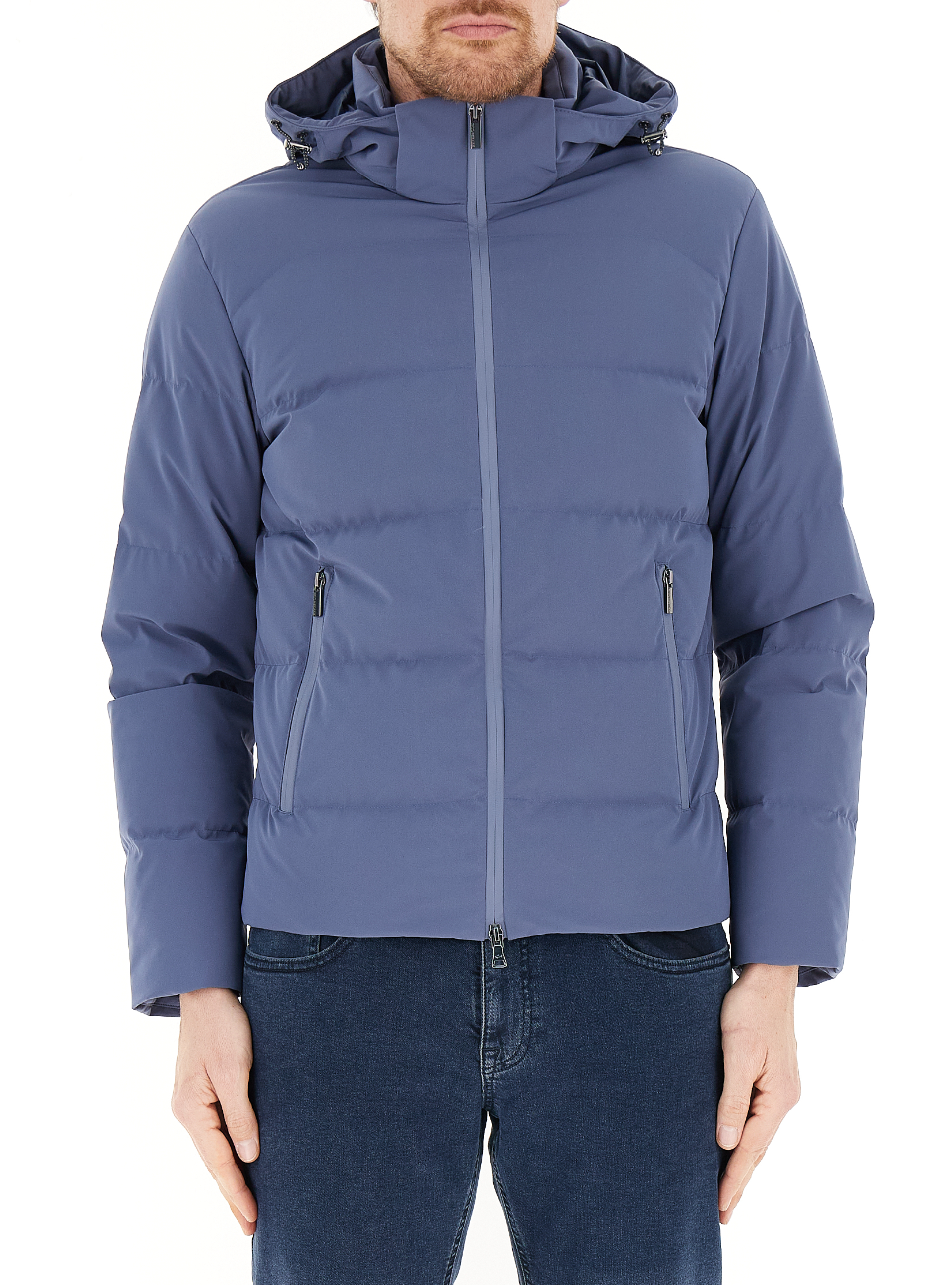 Piumino con cappuccio BLU AVIO XL