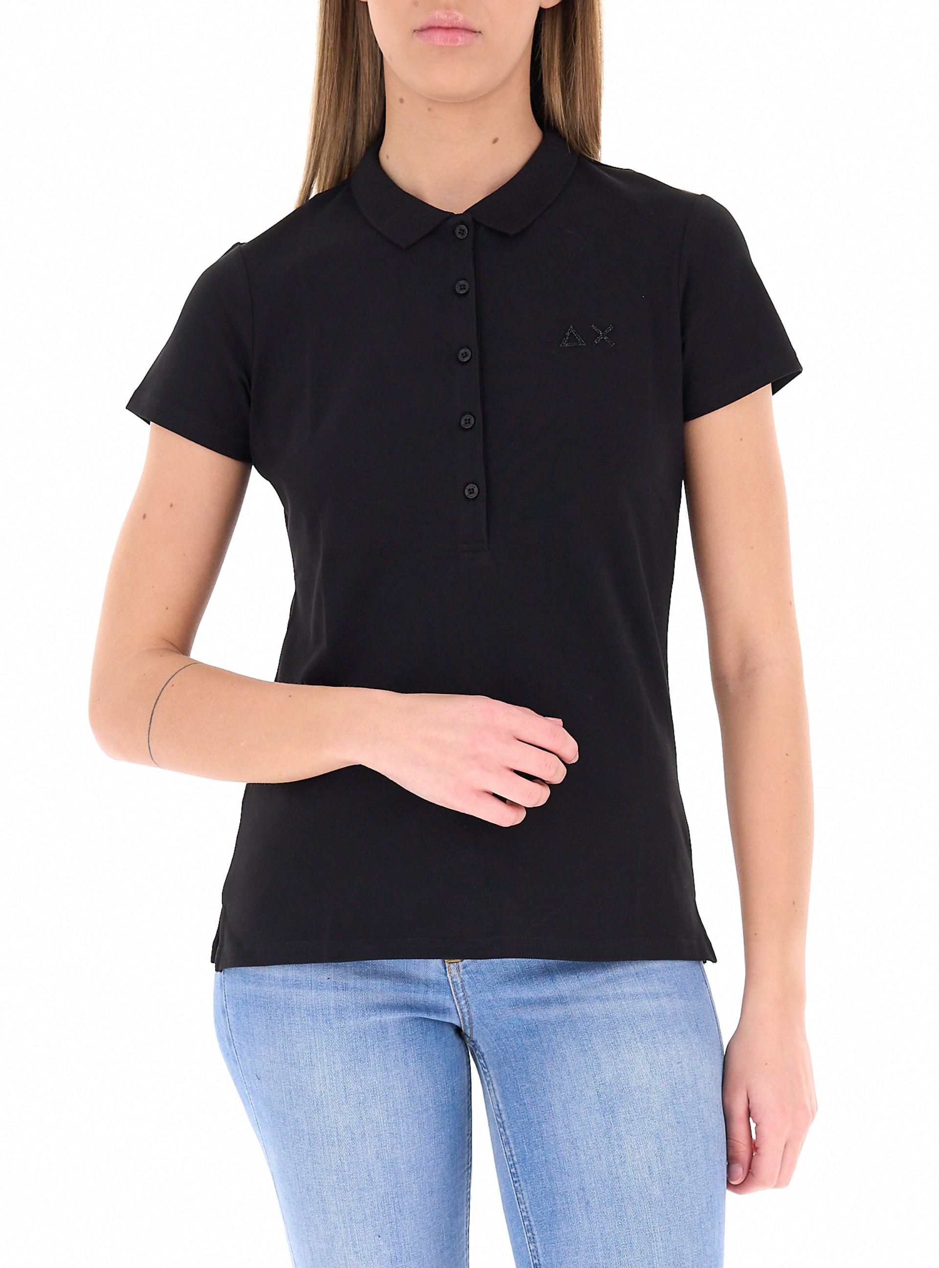 SUN68 Polo in cotone NERO