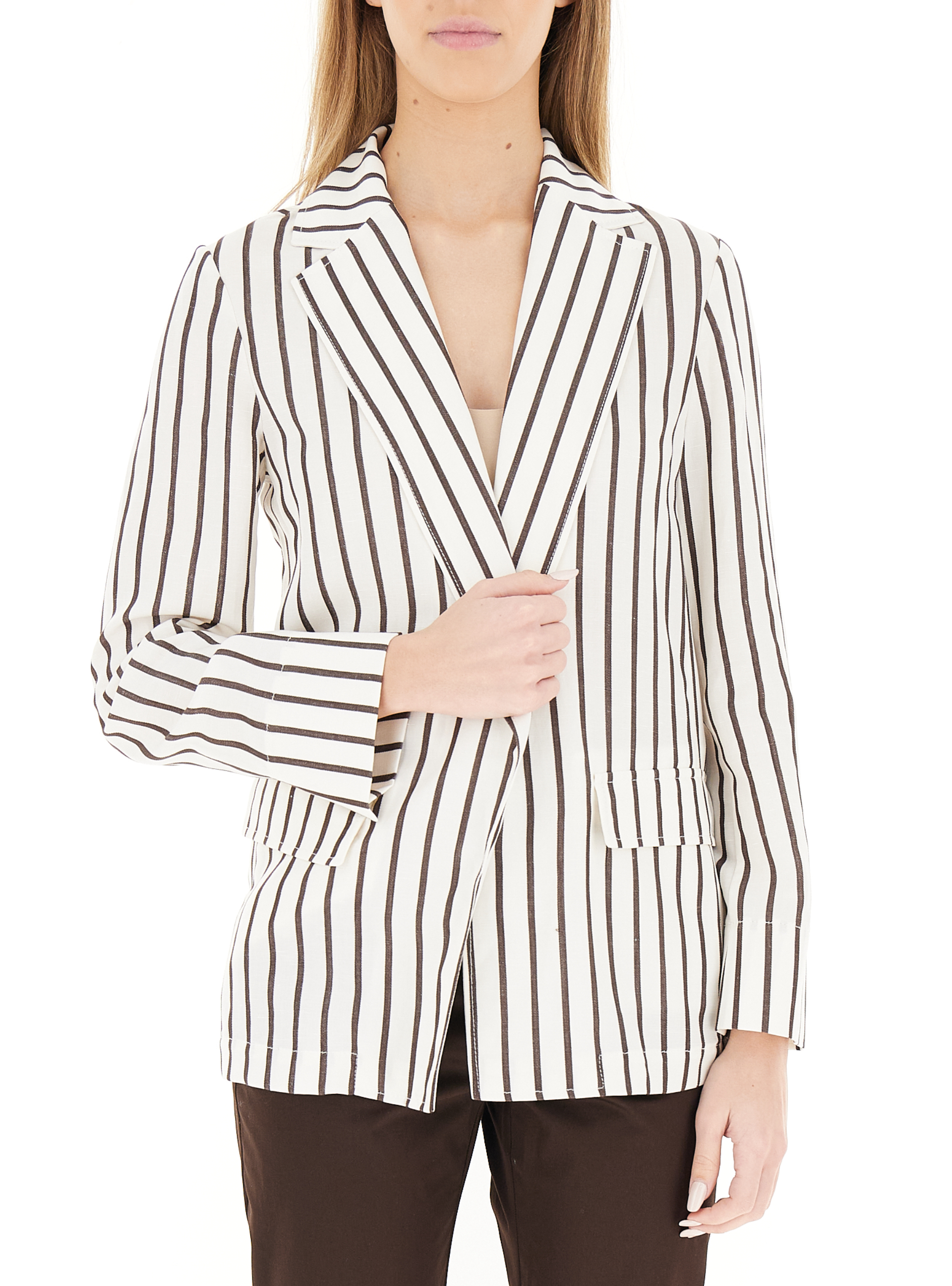 Blazer misto lino AVORIO 42