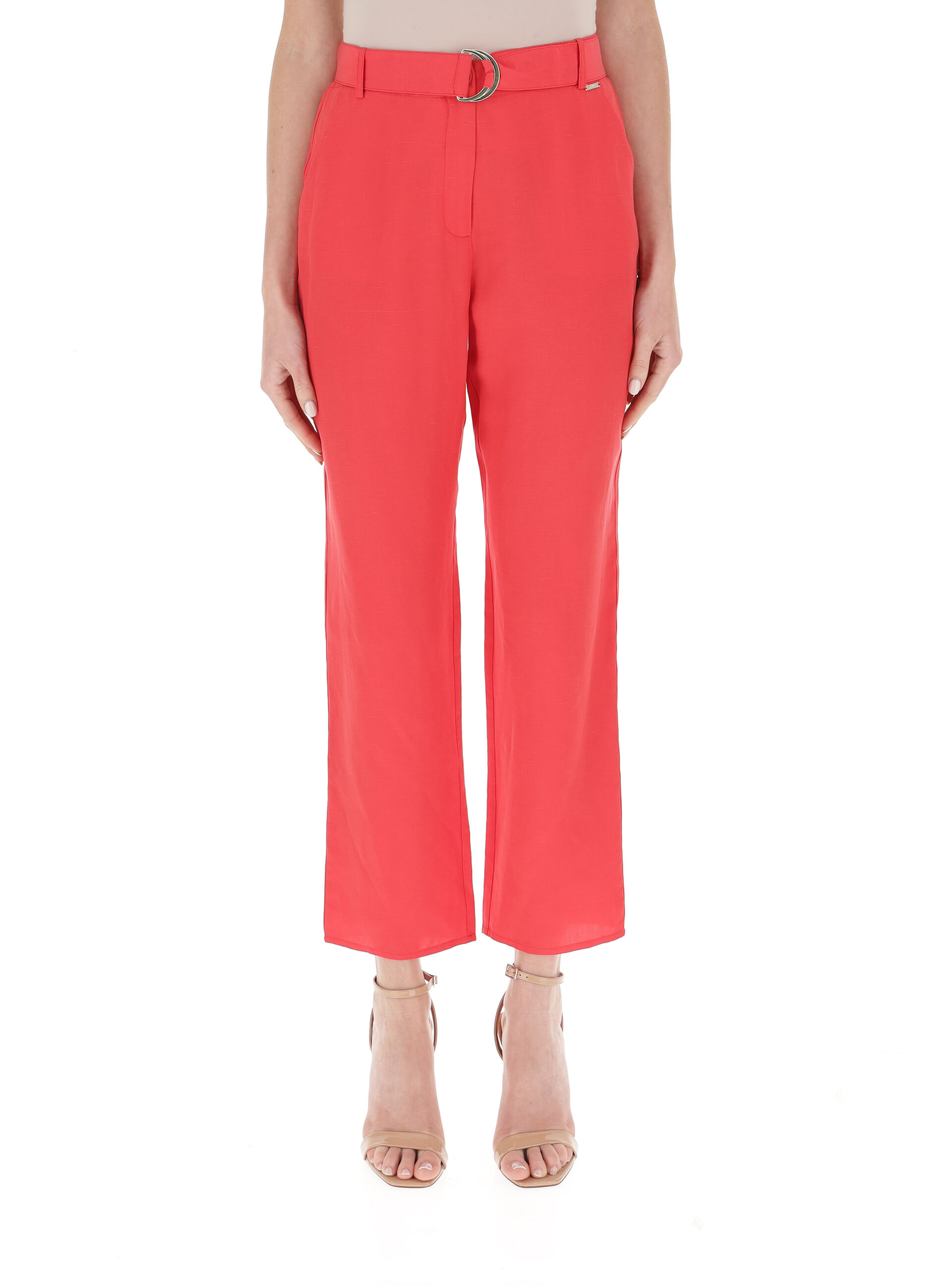 Pantalone con cintura LIU JEANS ROSSO 40