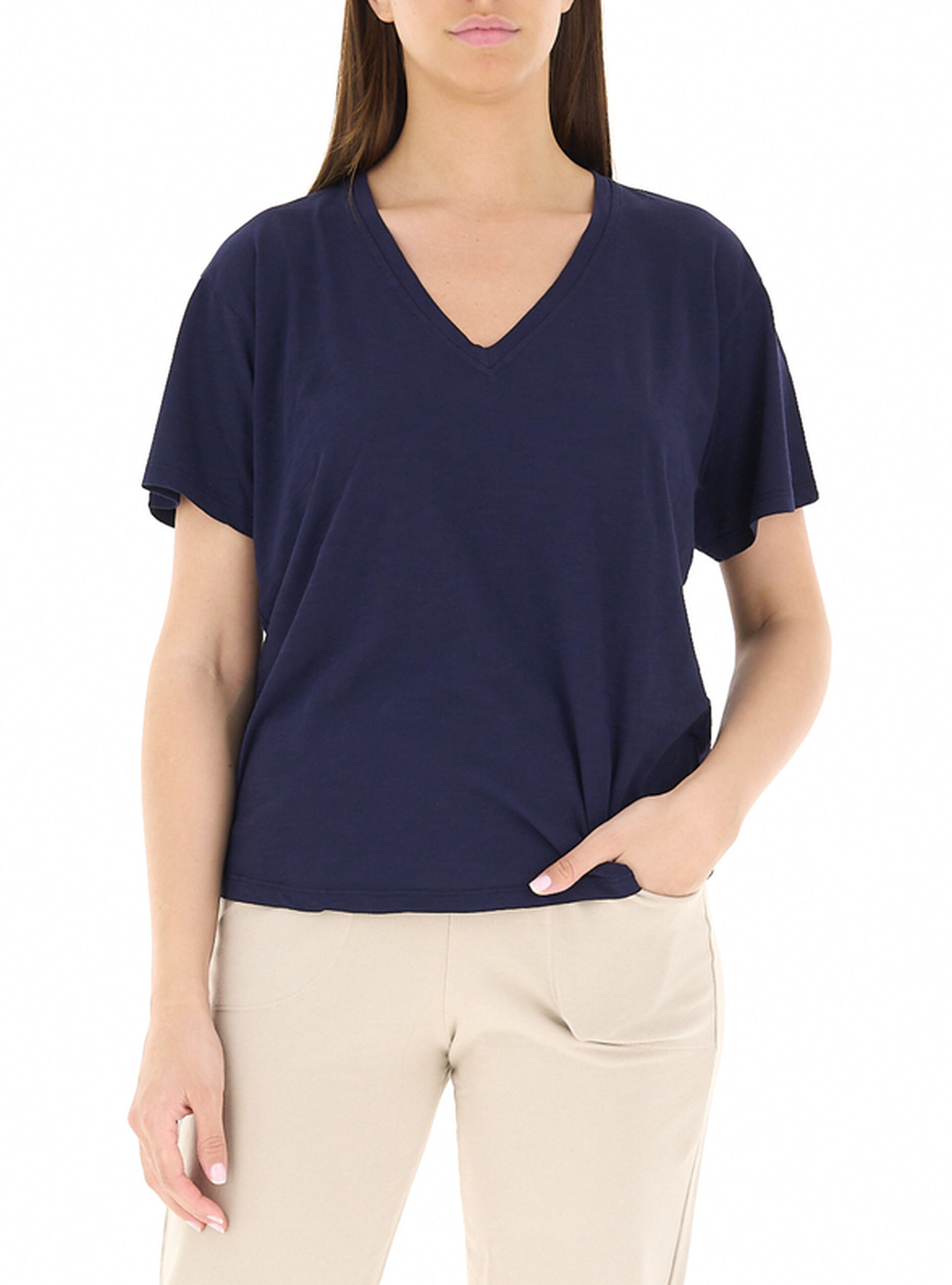 DEHA T-shirt scollo V BLU NOTTE M
