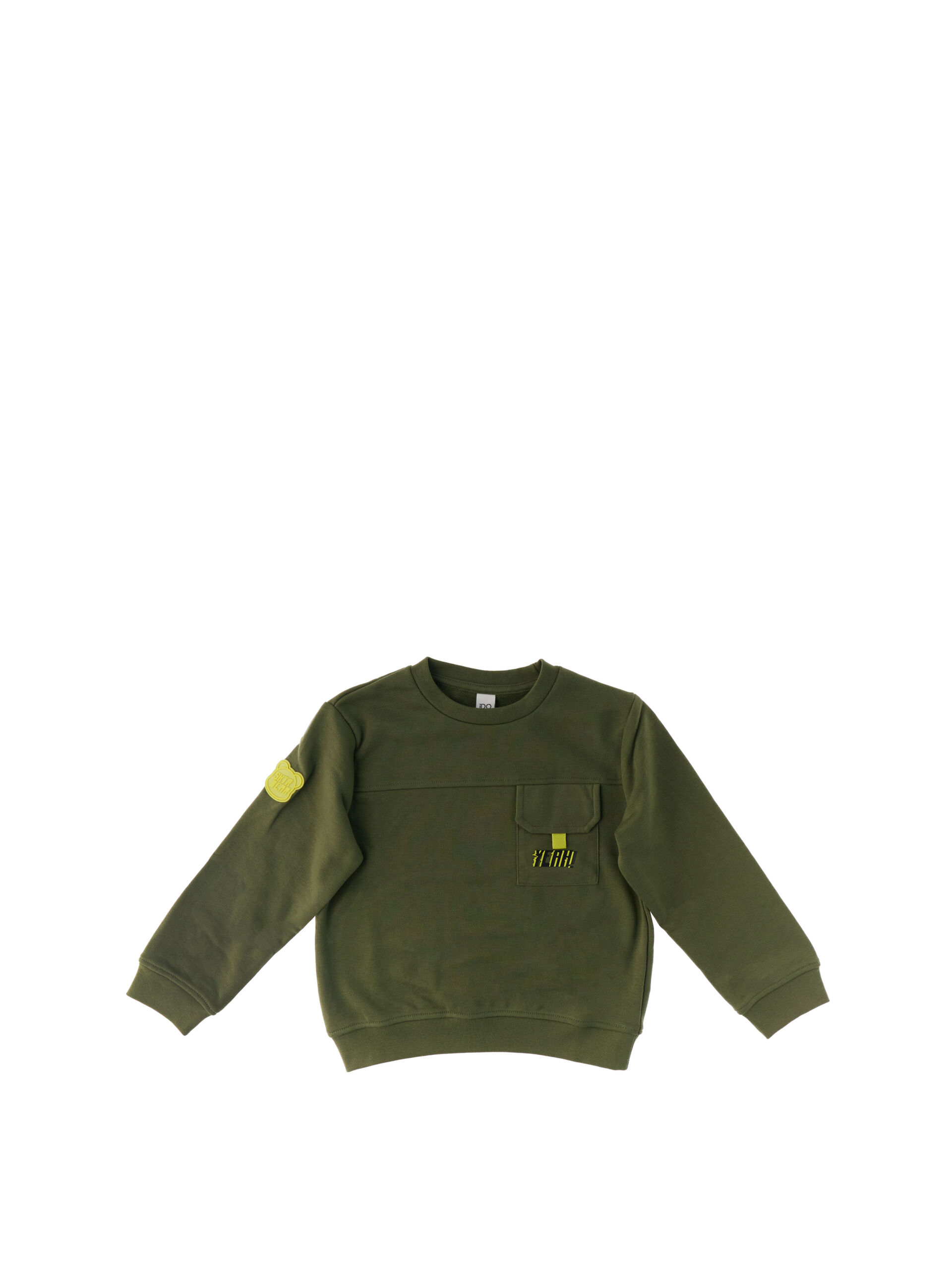 Felpa girocollo VERDE OLIVA 18M