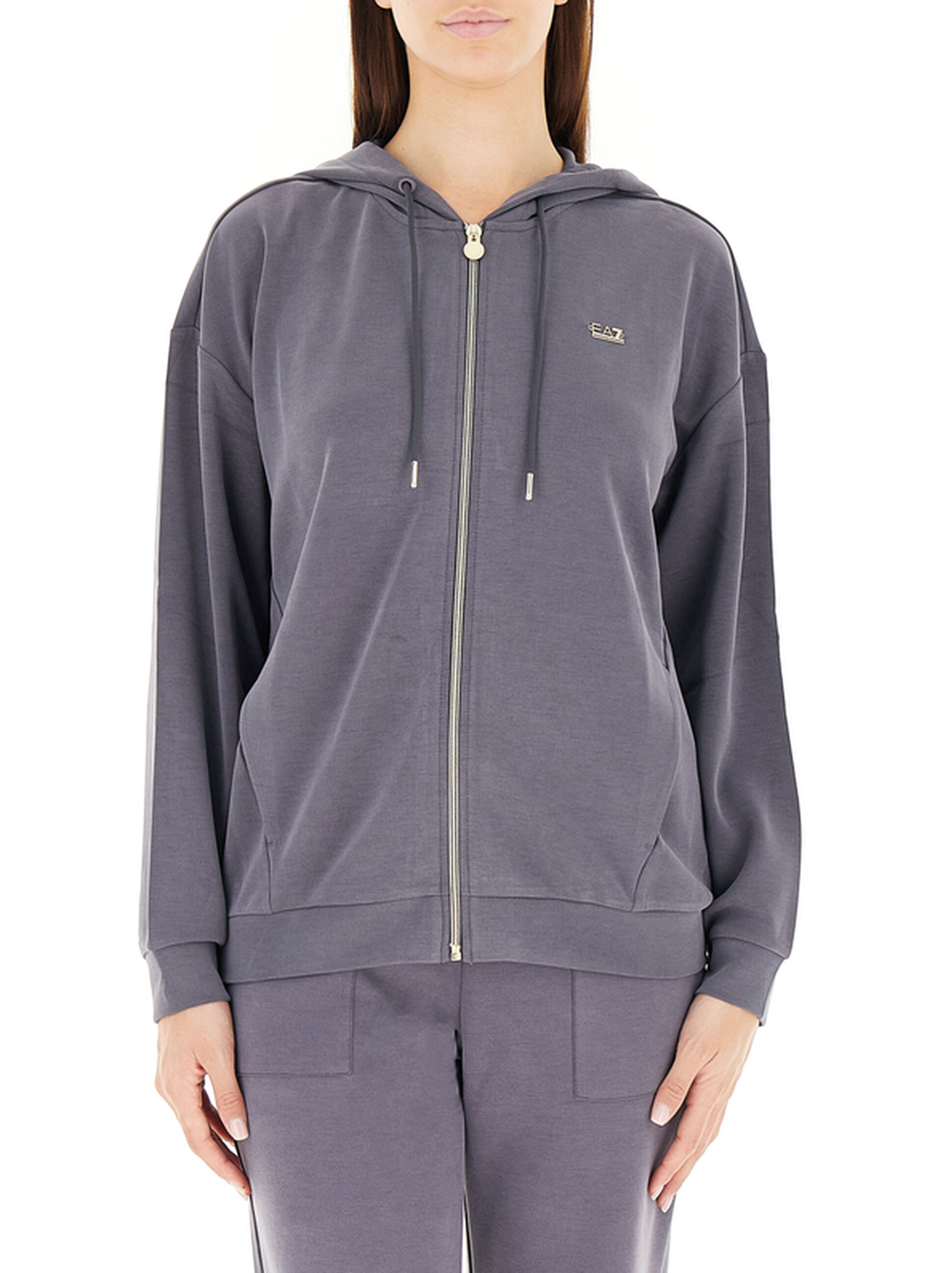 Felpa con zip GRIGIO SCURO S