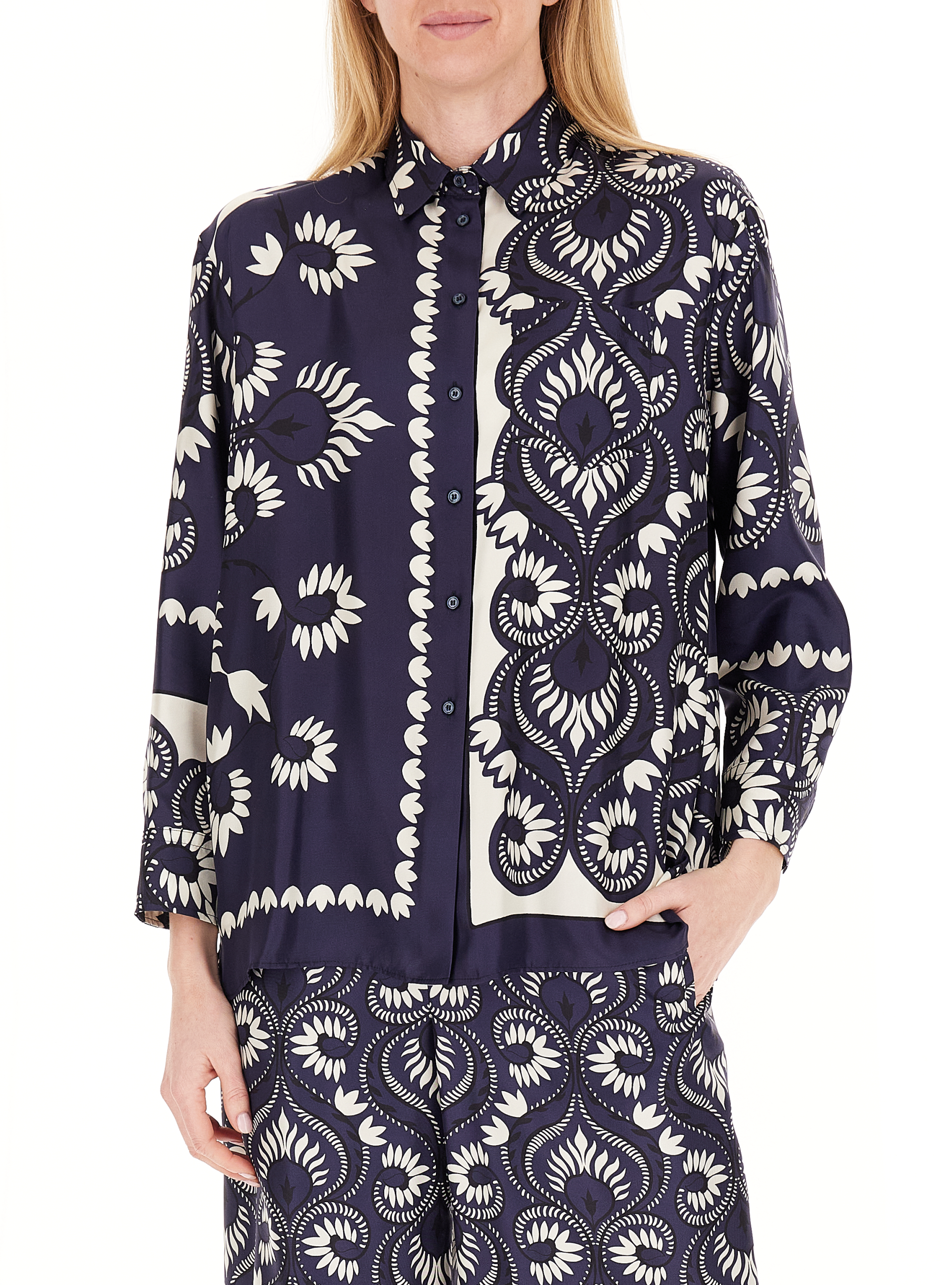 Camicia in seta BLU NAVY