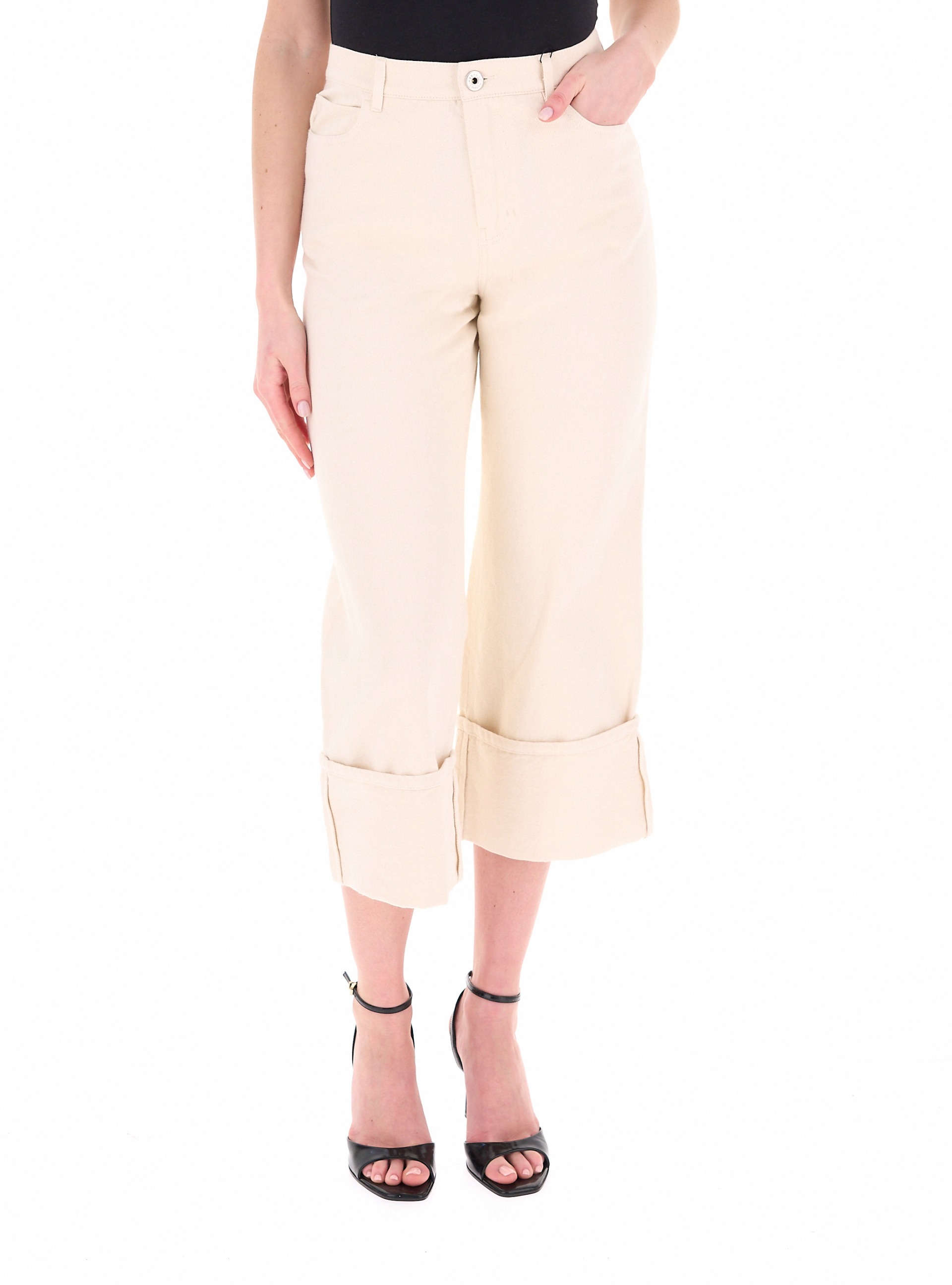 Pantalone in cotone CREMA 42
