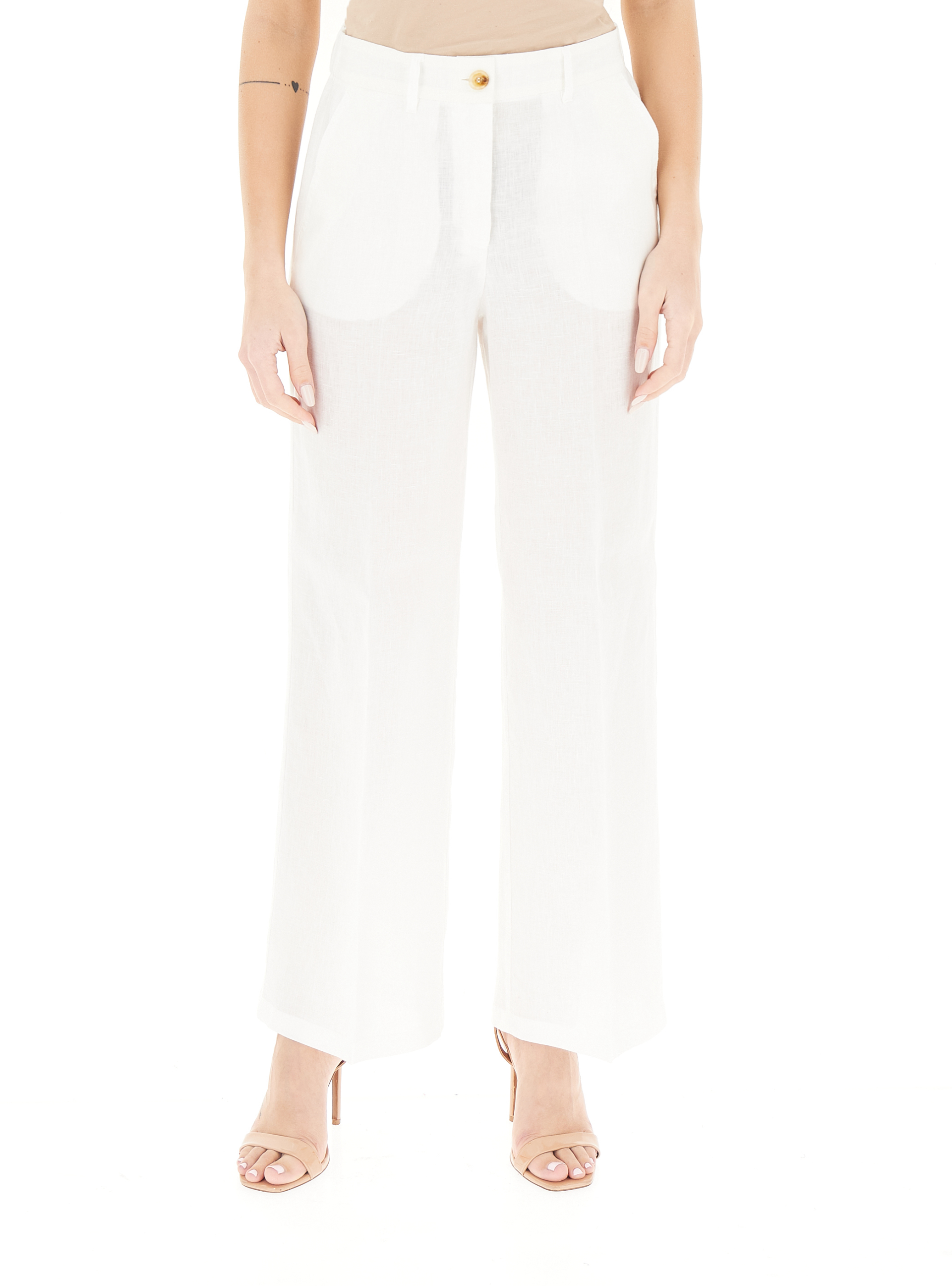 Pantalone in lino PANNA 38
