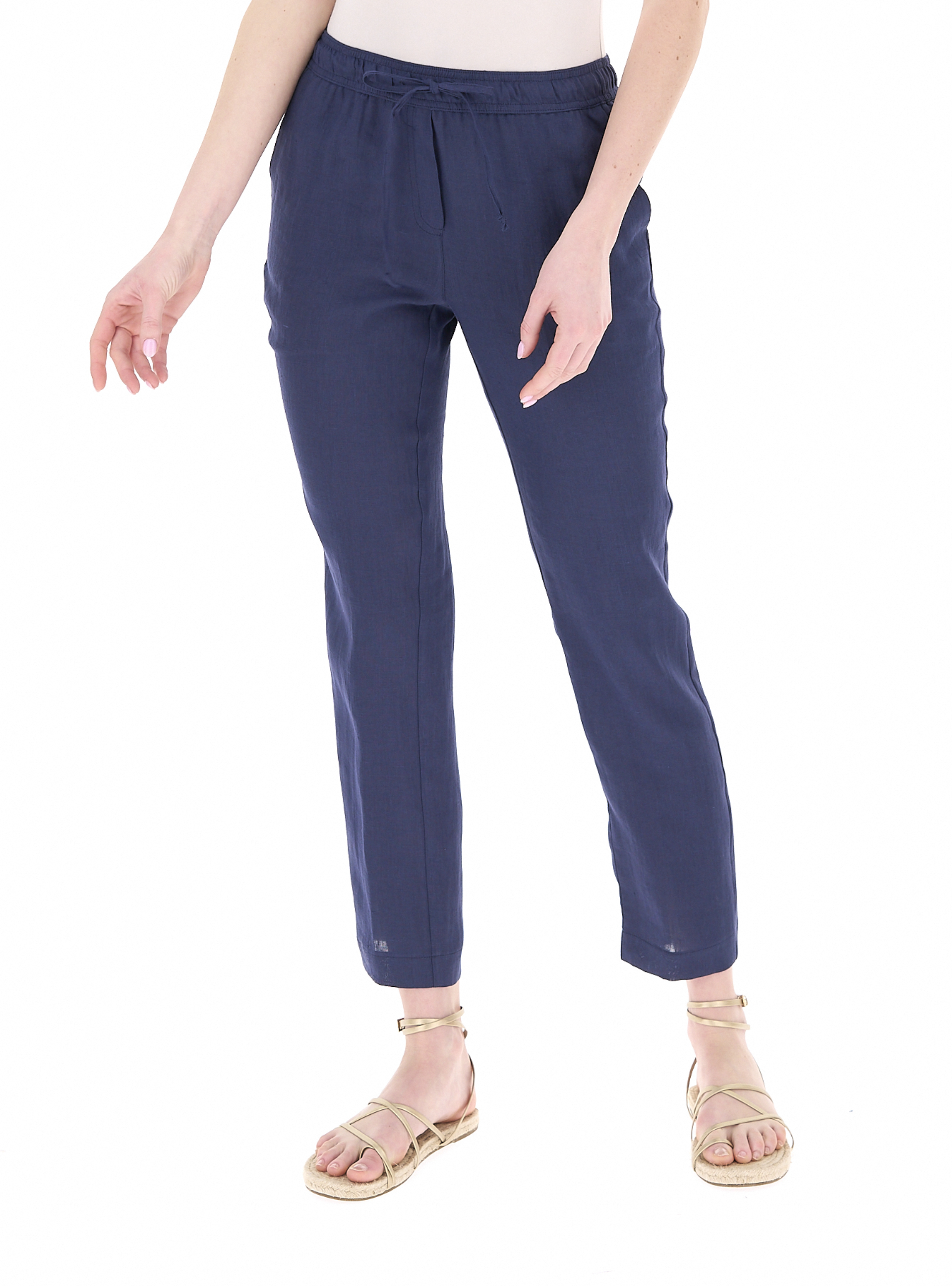 LINKS Pantalone in lino BLU NAVY