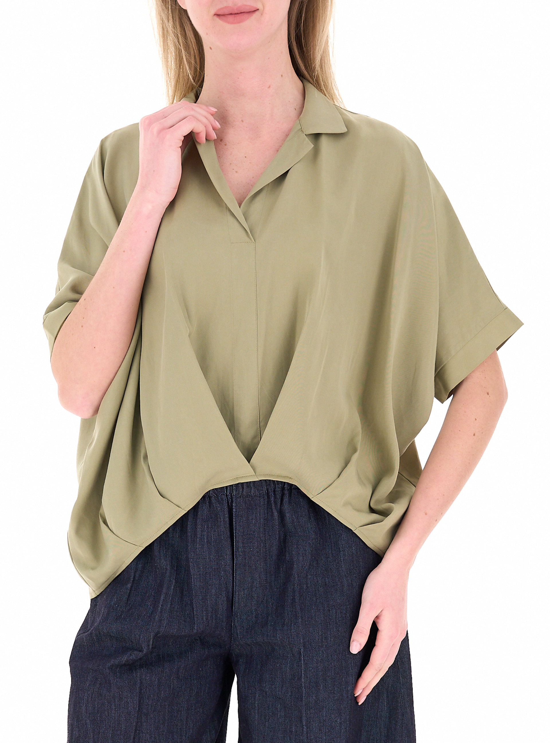 Blusa maniche corte PISTACCHIO