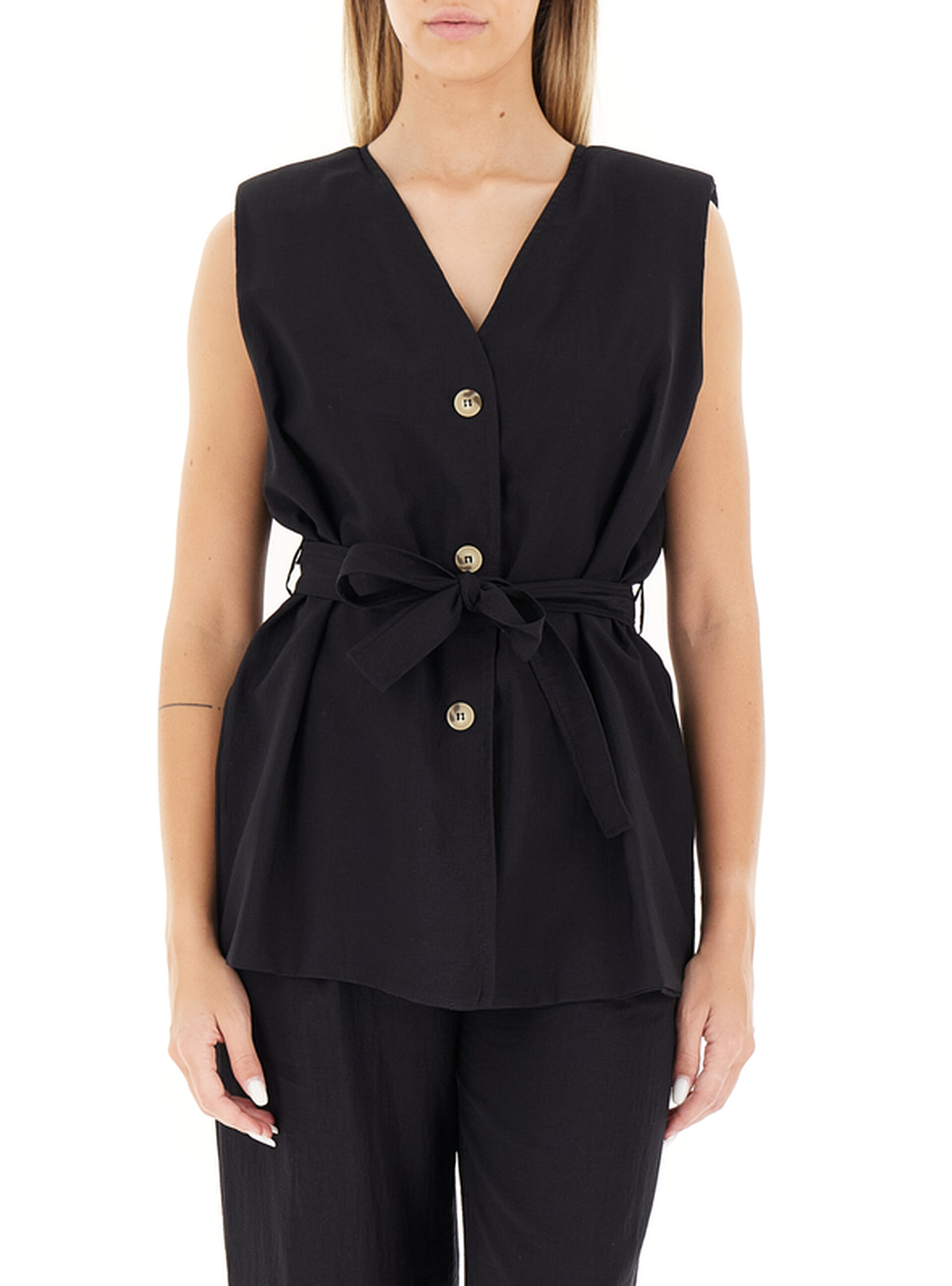 Dixie Gilet scollo V NERO