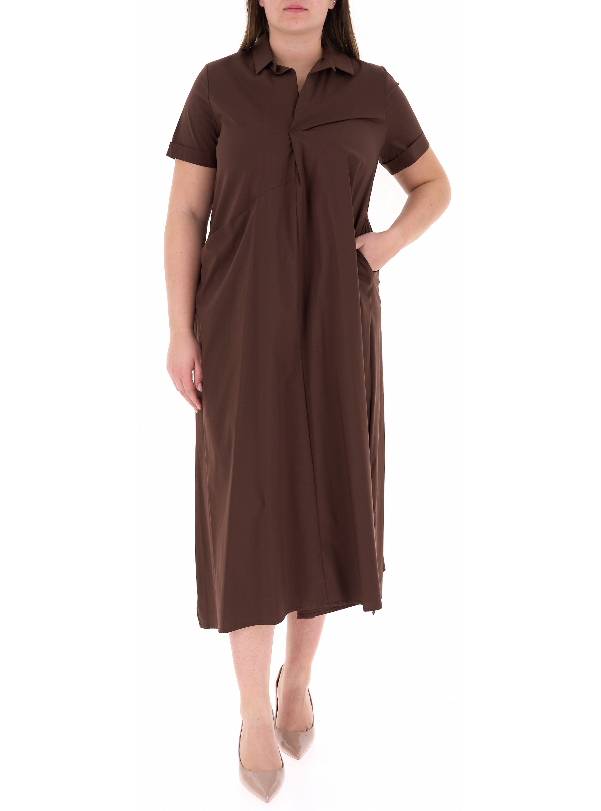 JURERE Chemisier in cotone MARRONE