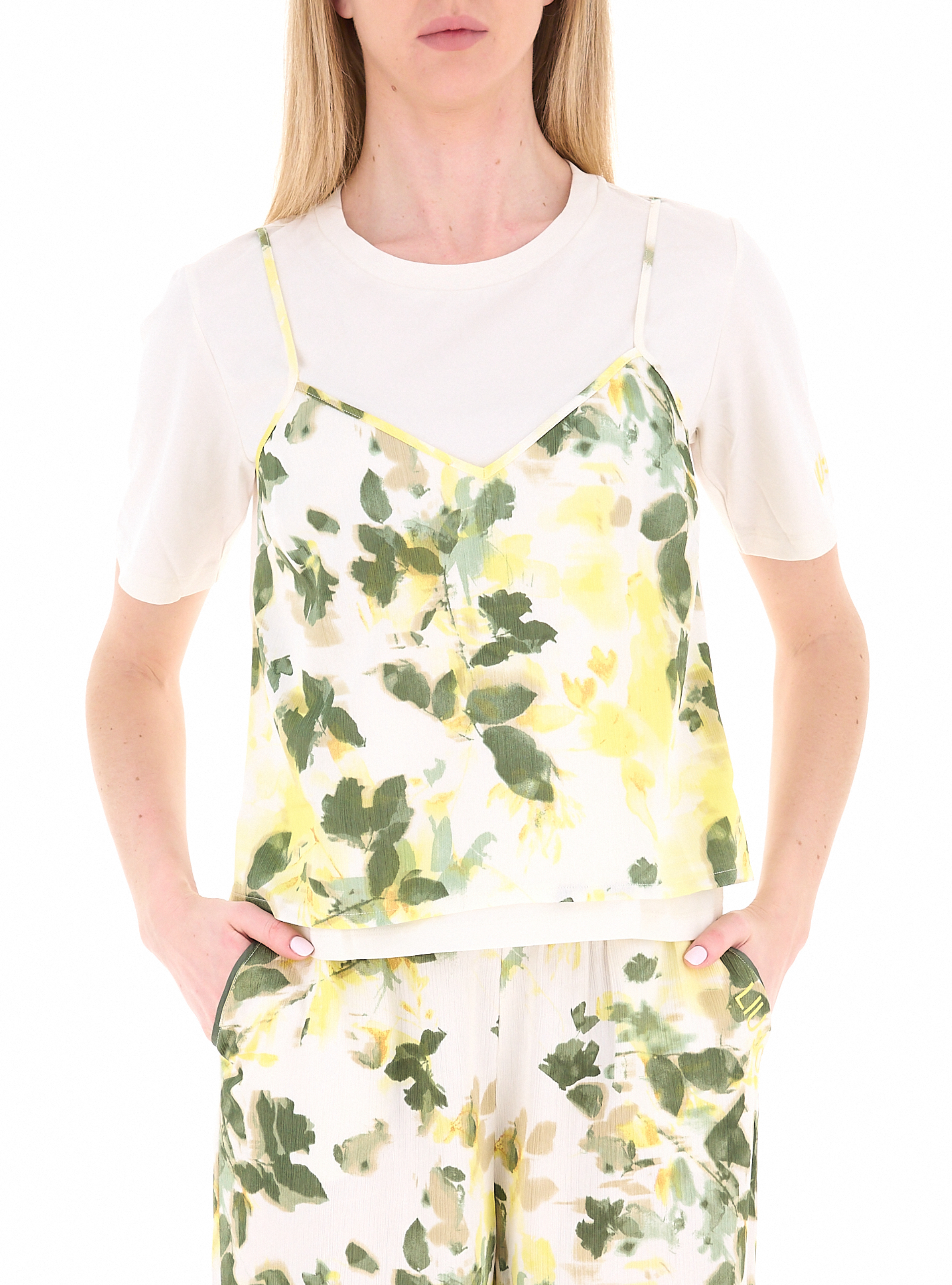 T-shirt con inserto SPORT GIALLO M