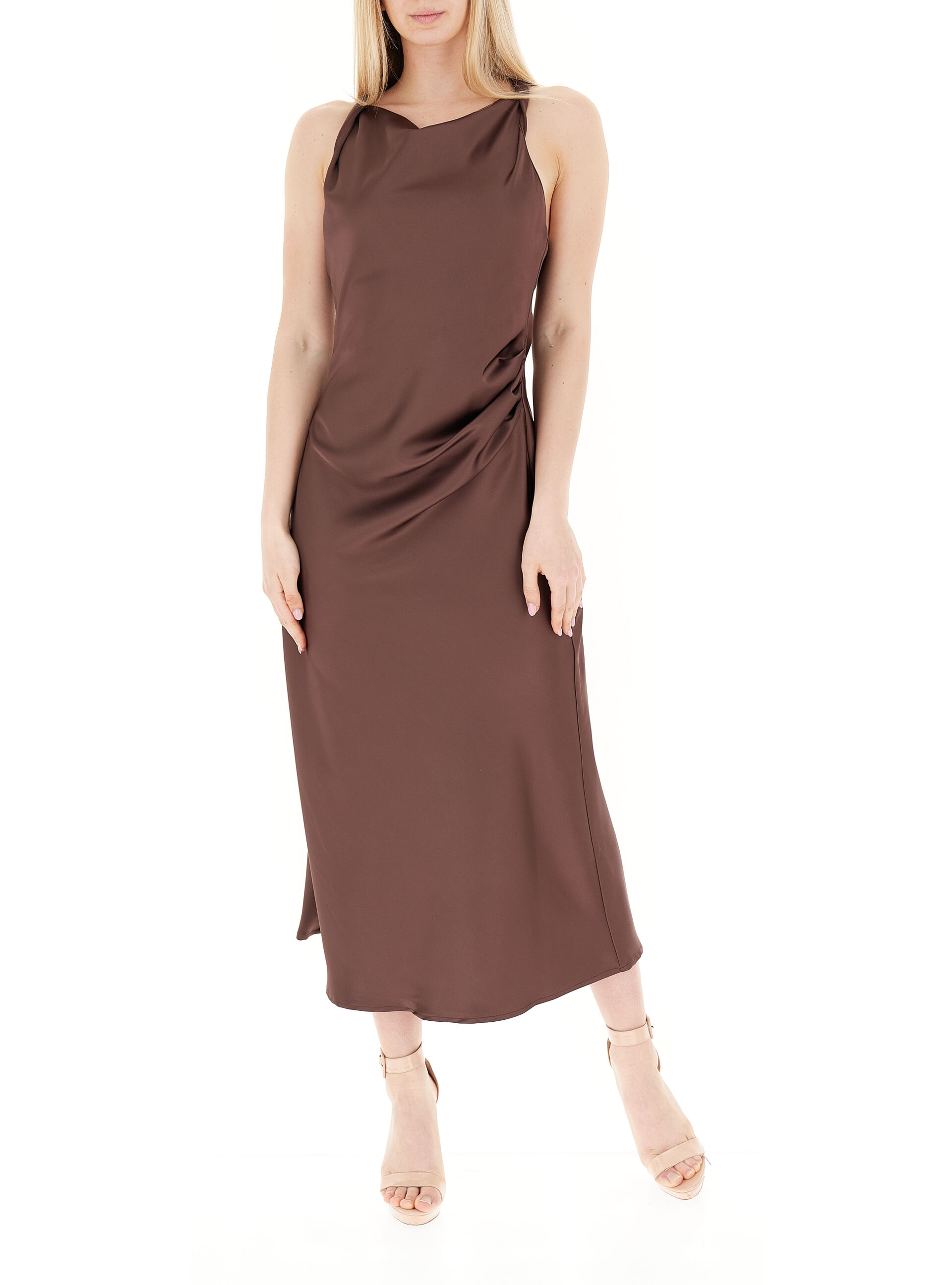 Abito in satin MARRONE