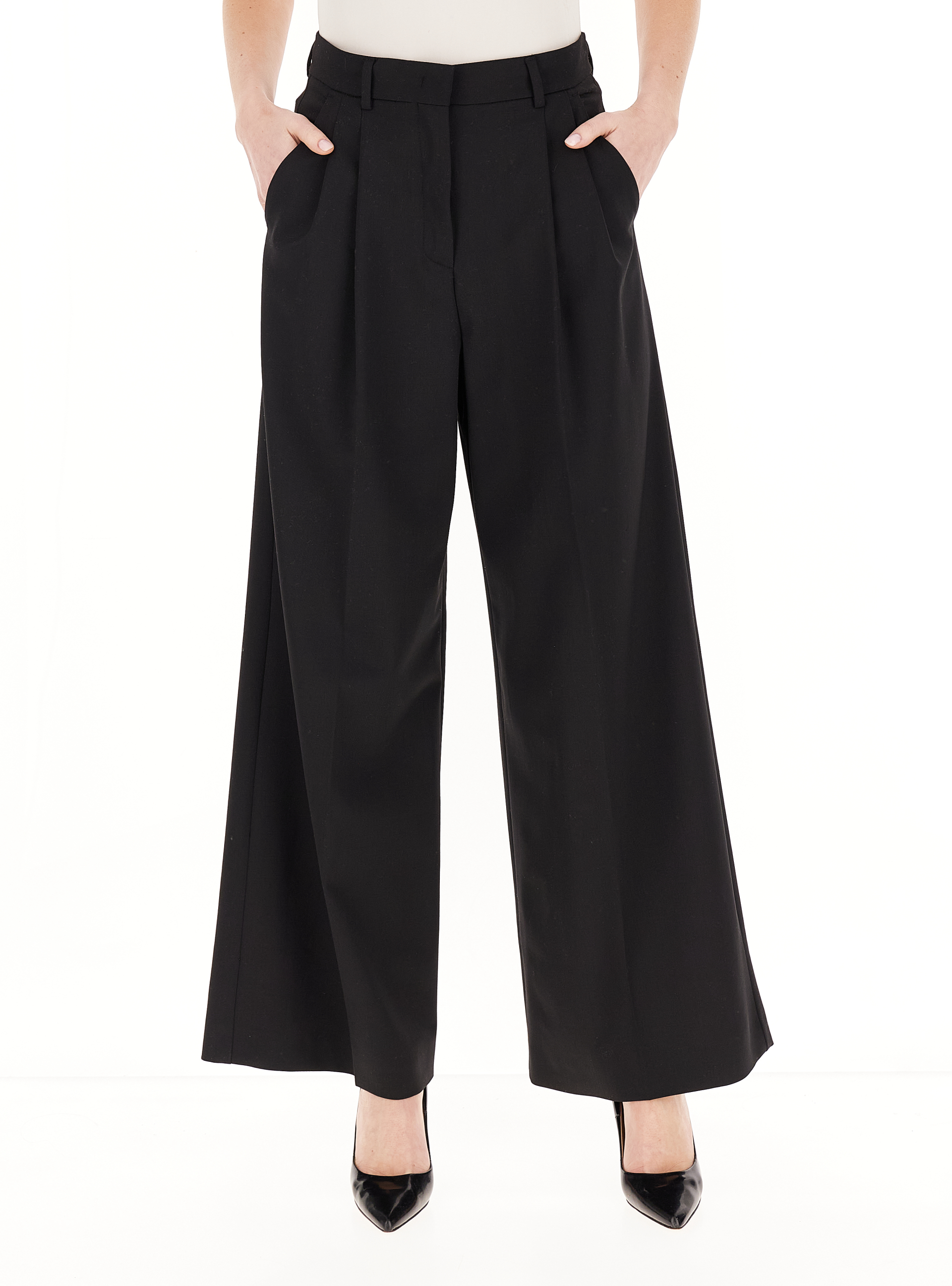 Pantalone misto lana NERO 38