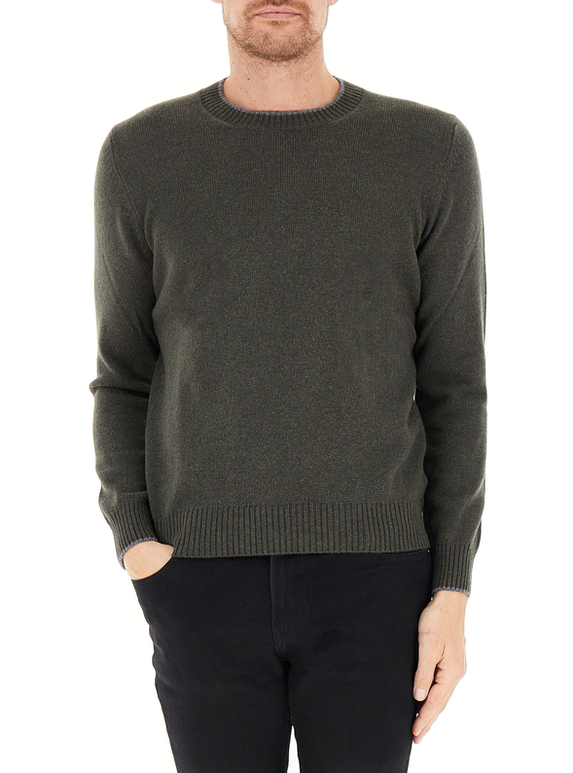 Maglione girocollo VERDE MILITARE 50