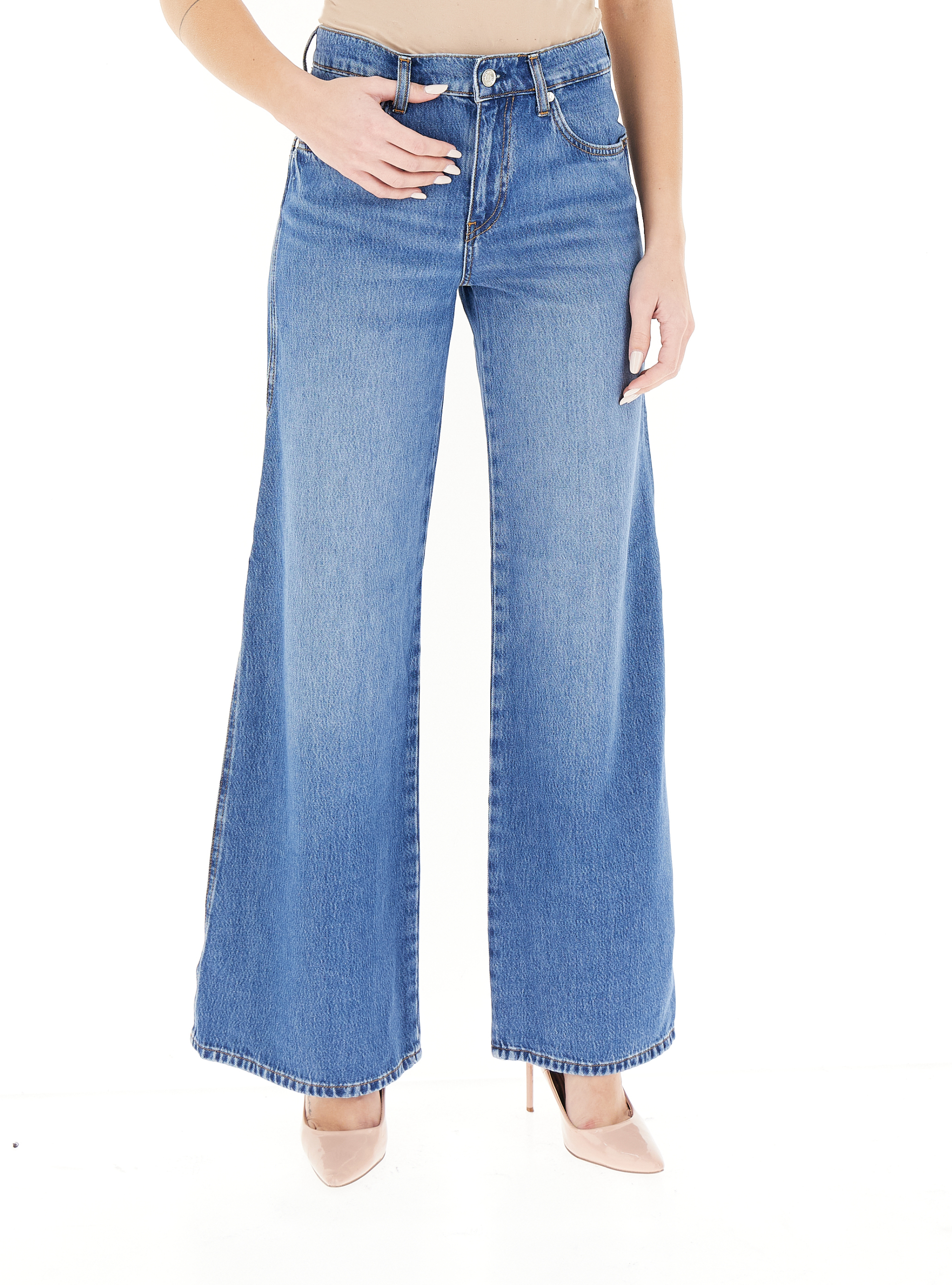 Jeans a palazzo BLU CHIARO 26