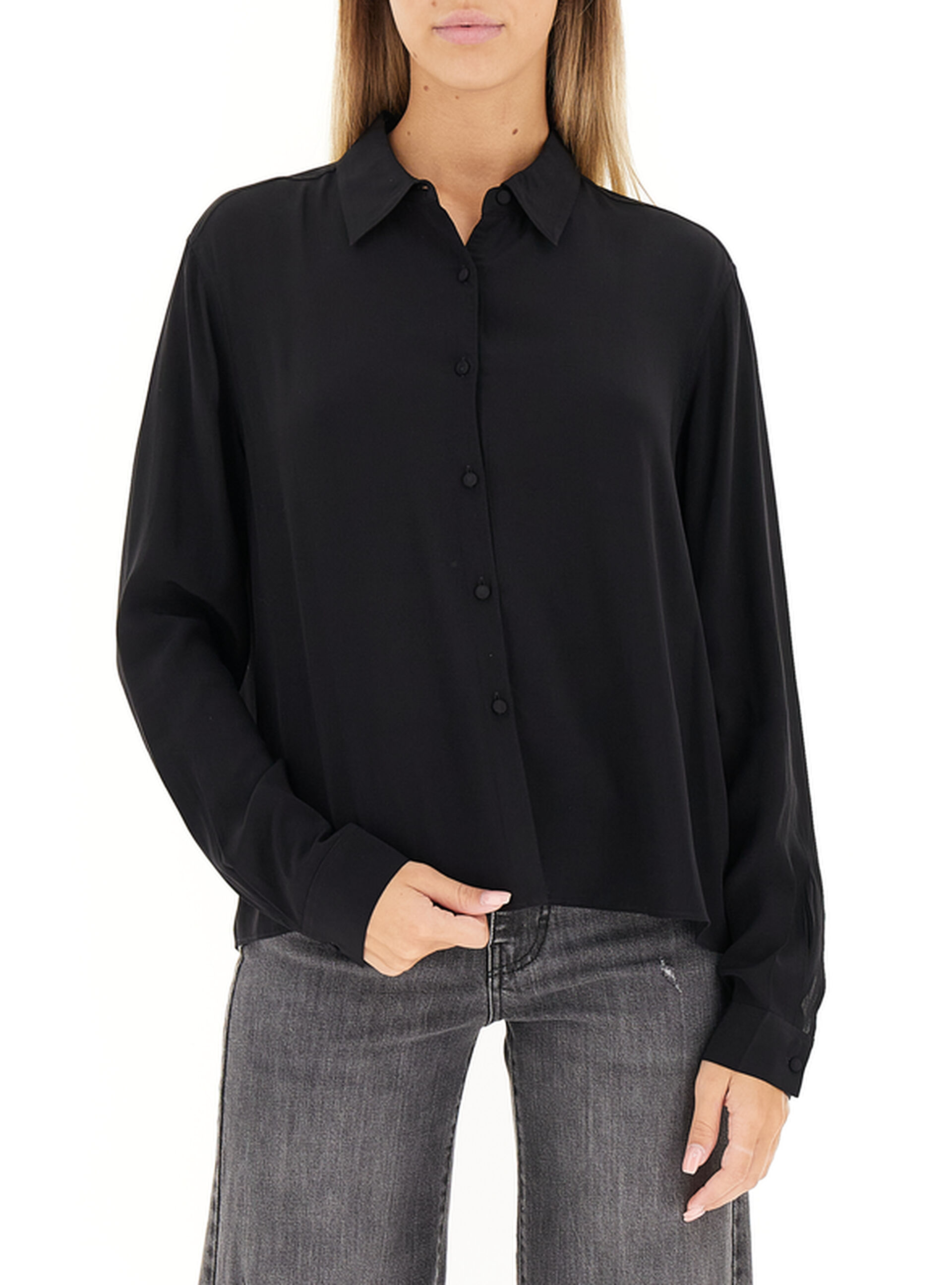 KOCCA Camicia in viscosa NERO L