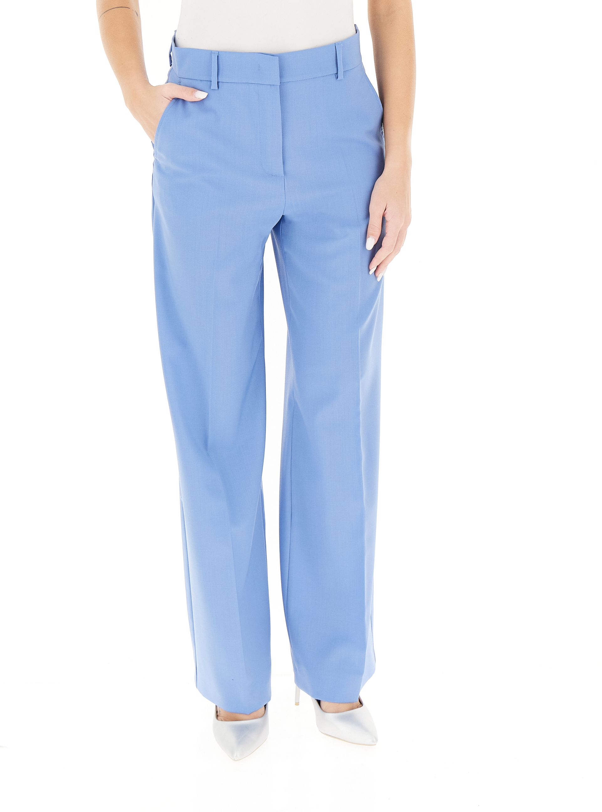 Pantalone wide leg AZZURRO 46