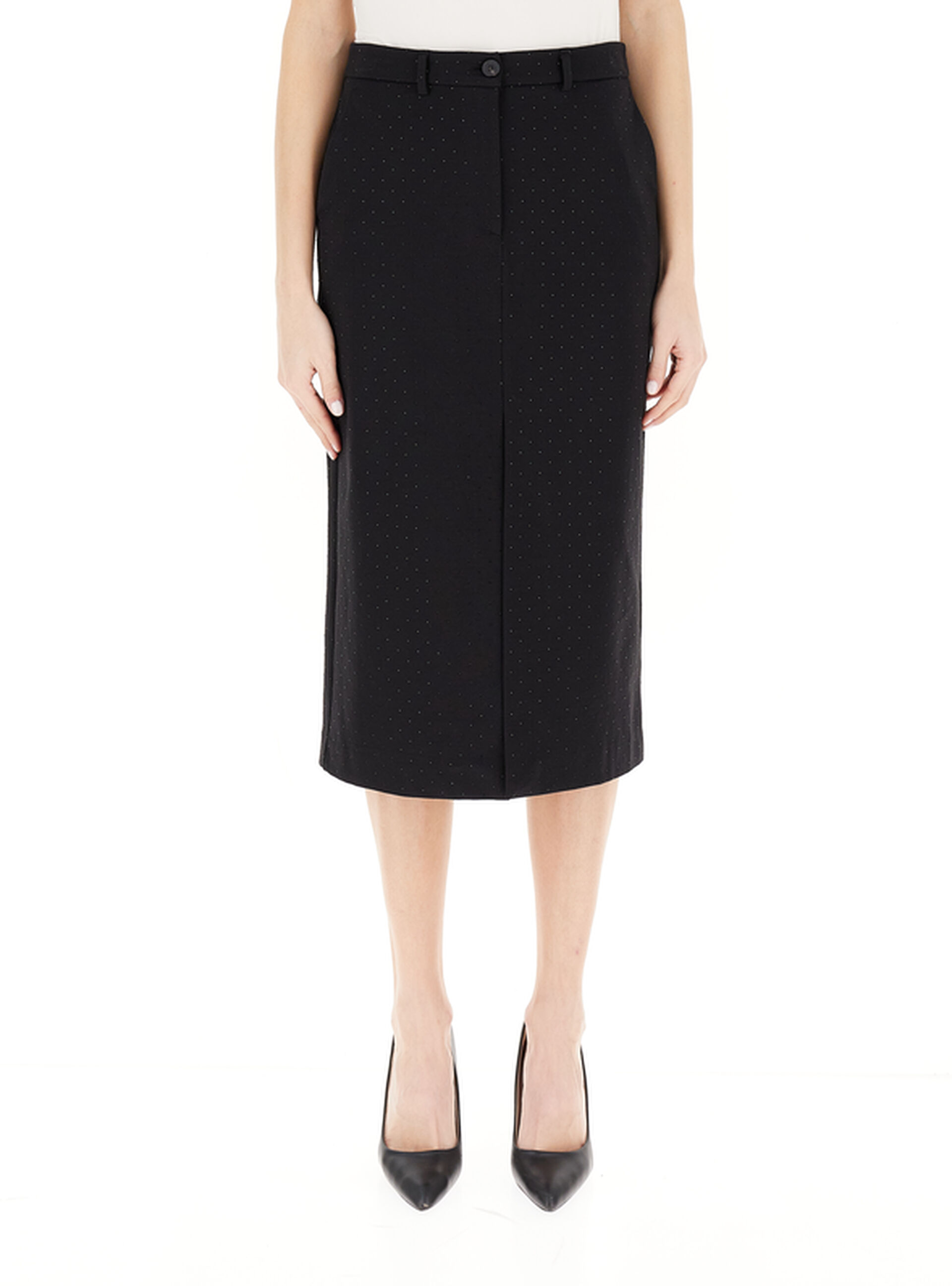 VICOLO Gonna midi strass NERO