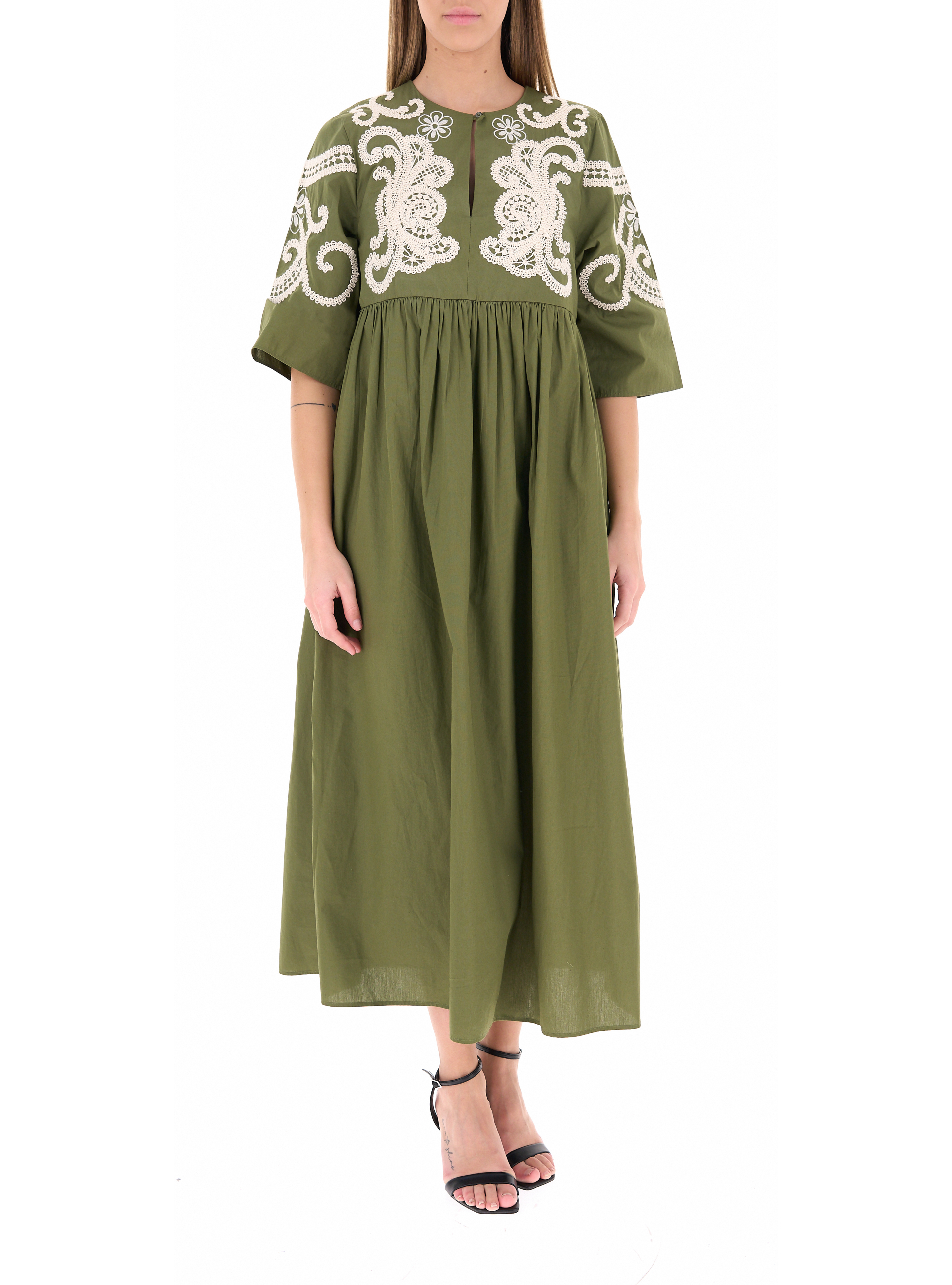 Abito in cotone VERDE MILITARE