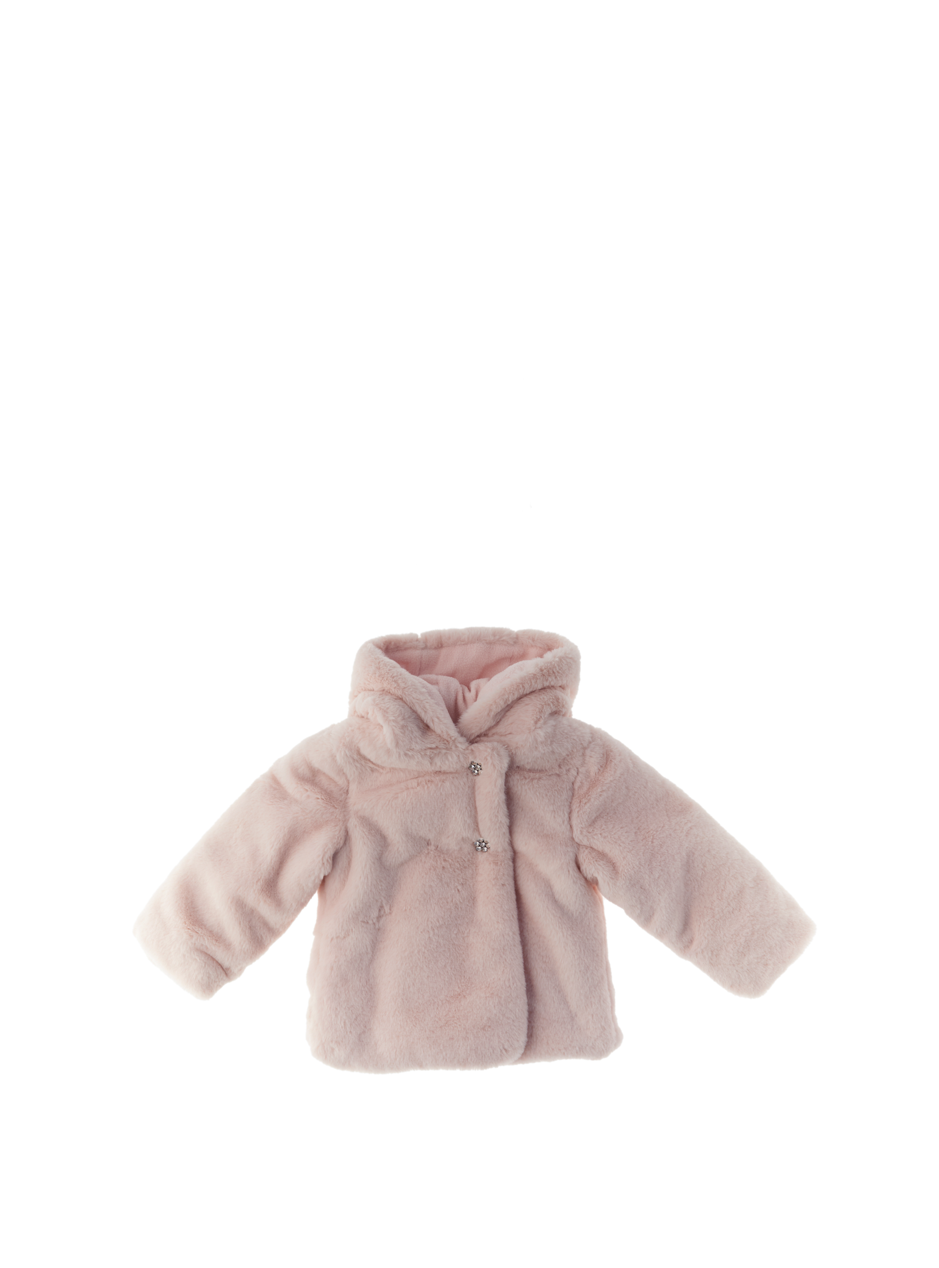 Finta pelliccia cappuccio ROSA