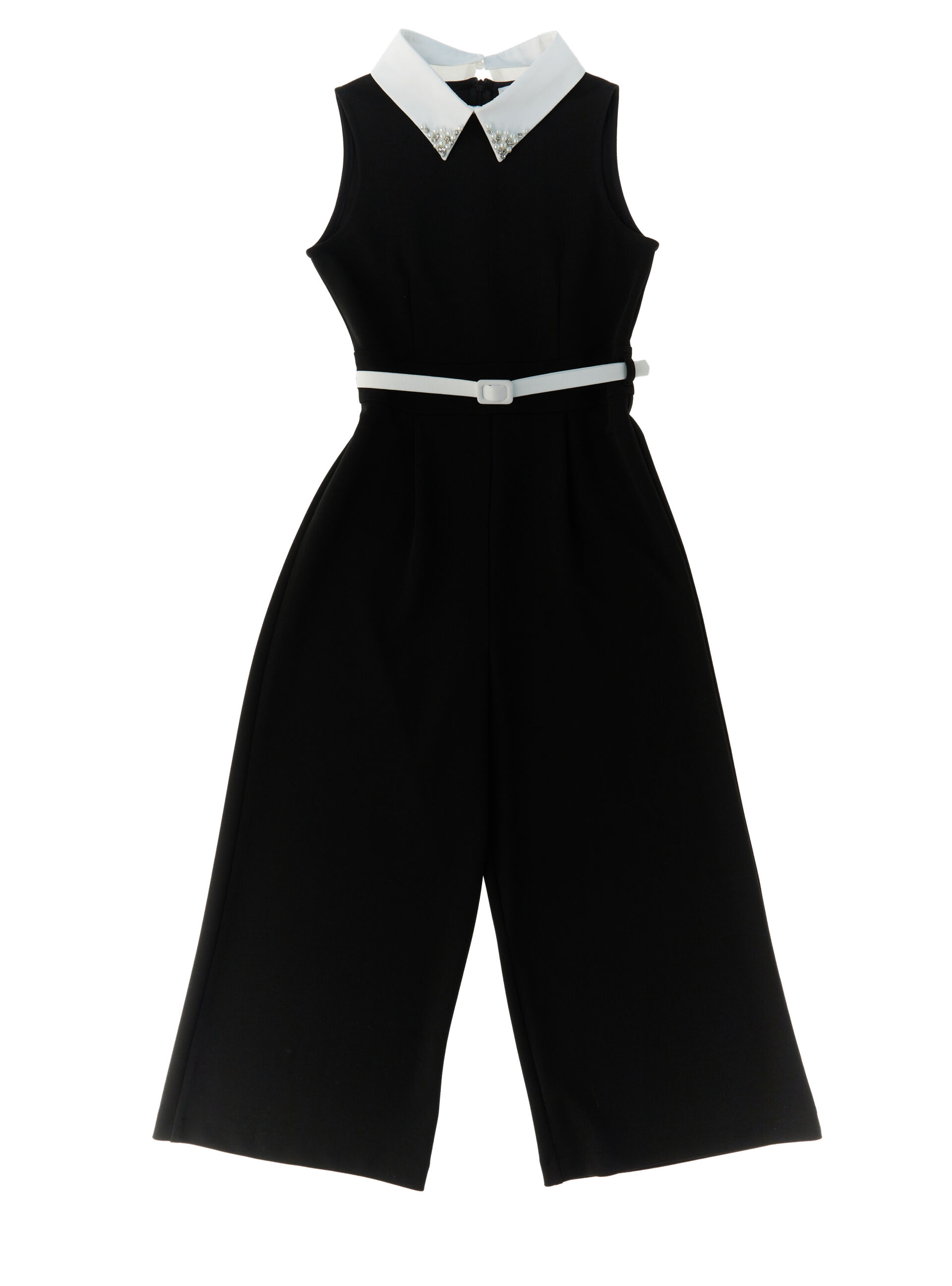 Tuta Bambina Cerimonia Chiffon Con Perline - Monopezzo Pantaloncini Integrati, 6-16 Anni - Foto 4