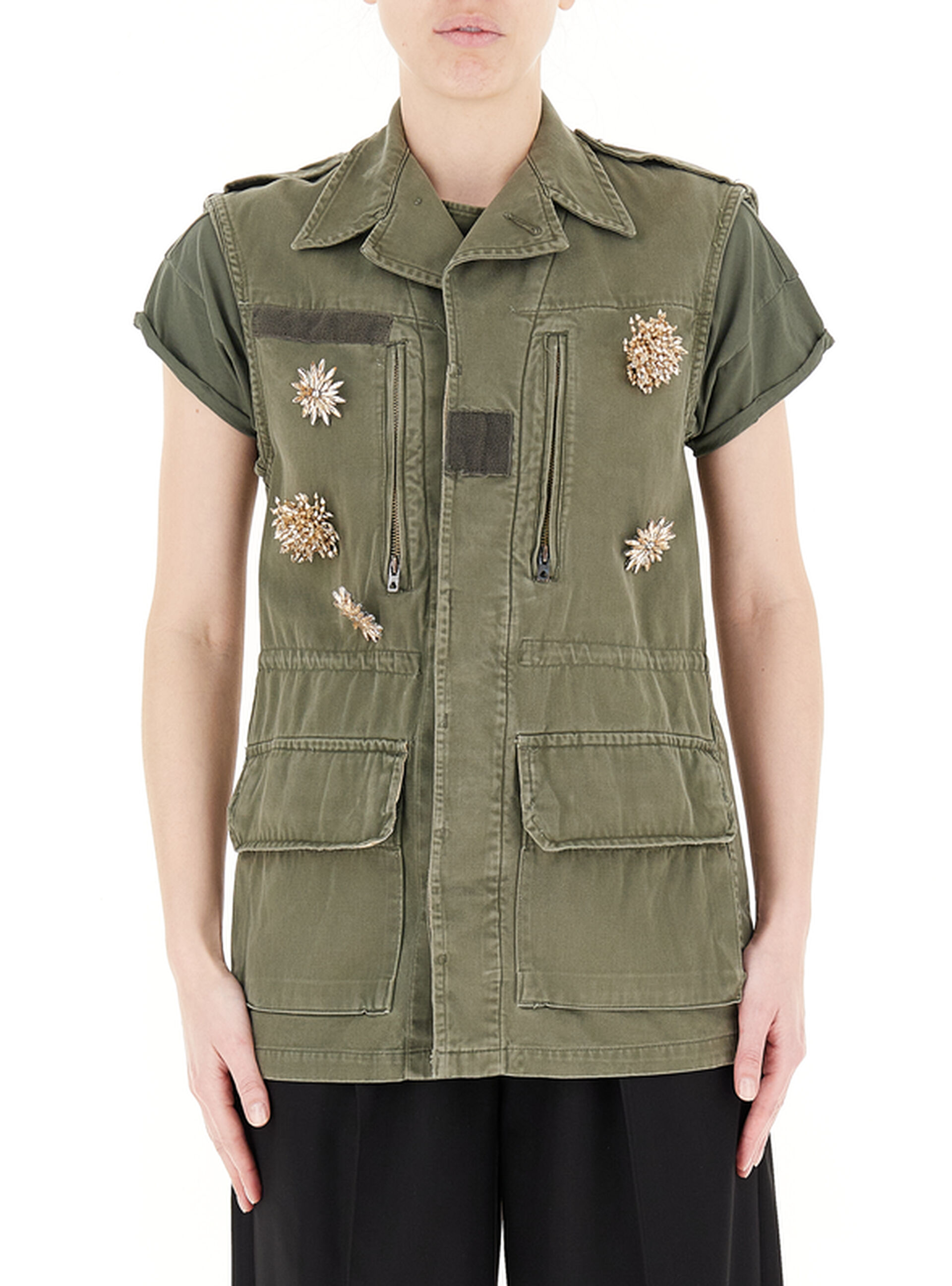 Giubbino smanicato VERDE MILITARE UNI