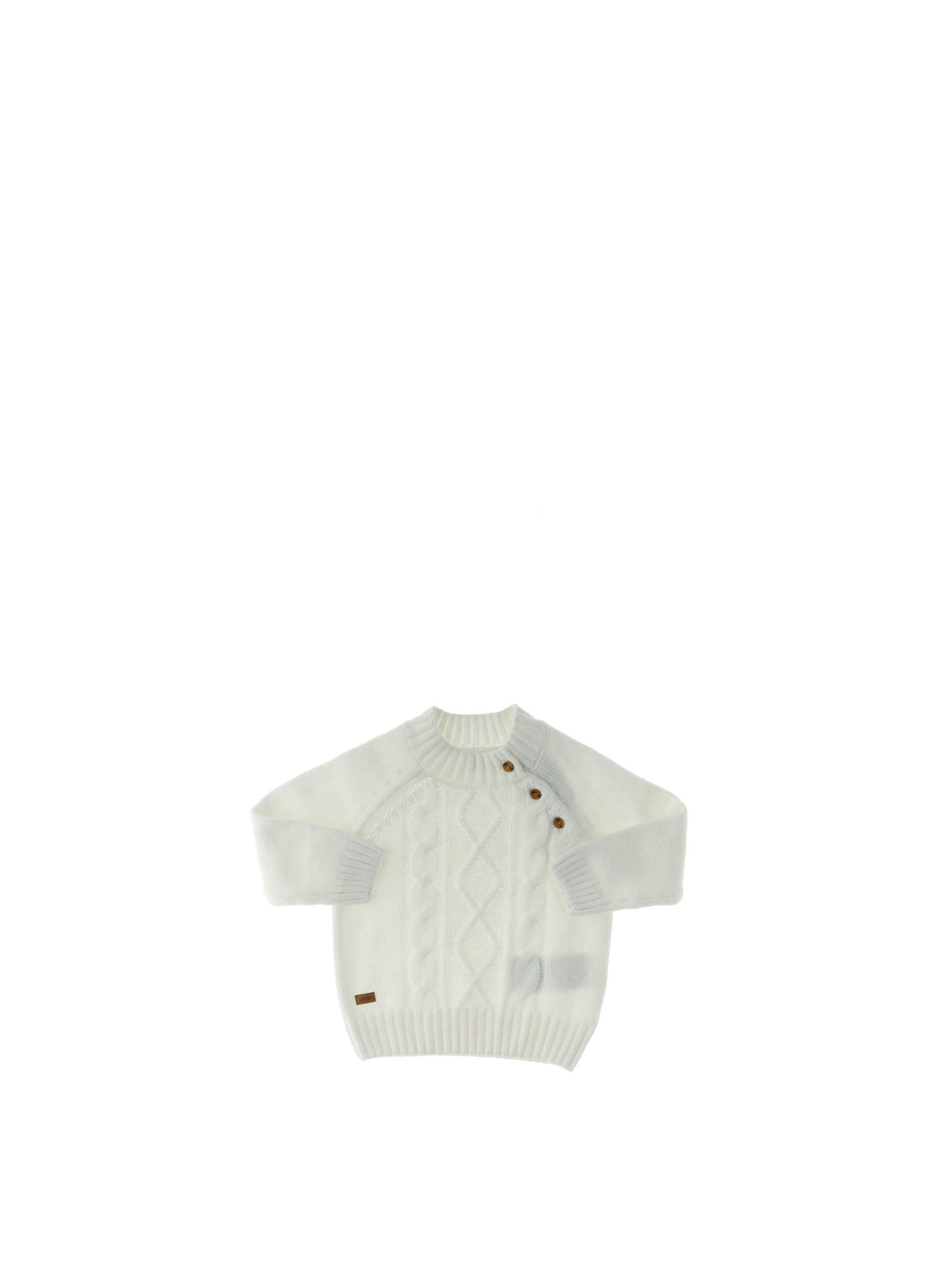 IDO Maglione con trecce BIANCO