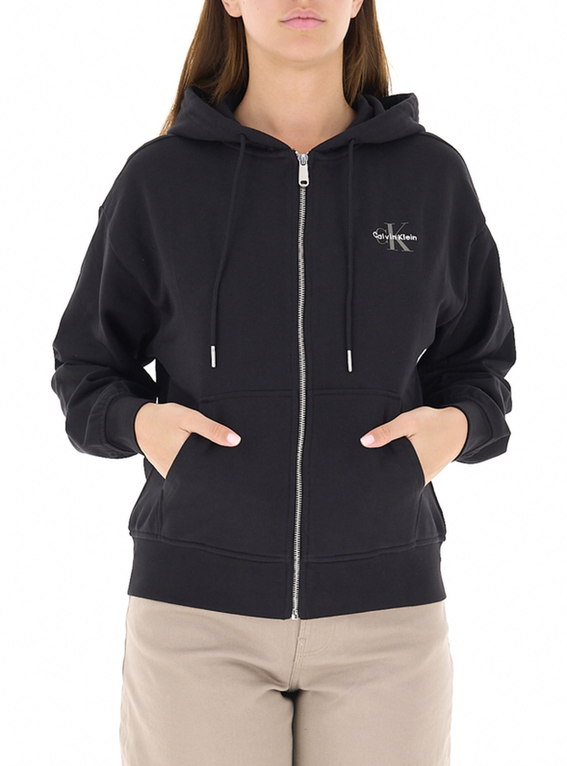 Calvin Klein Felpa con zip NERO S