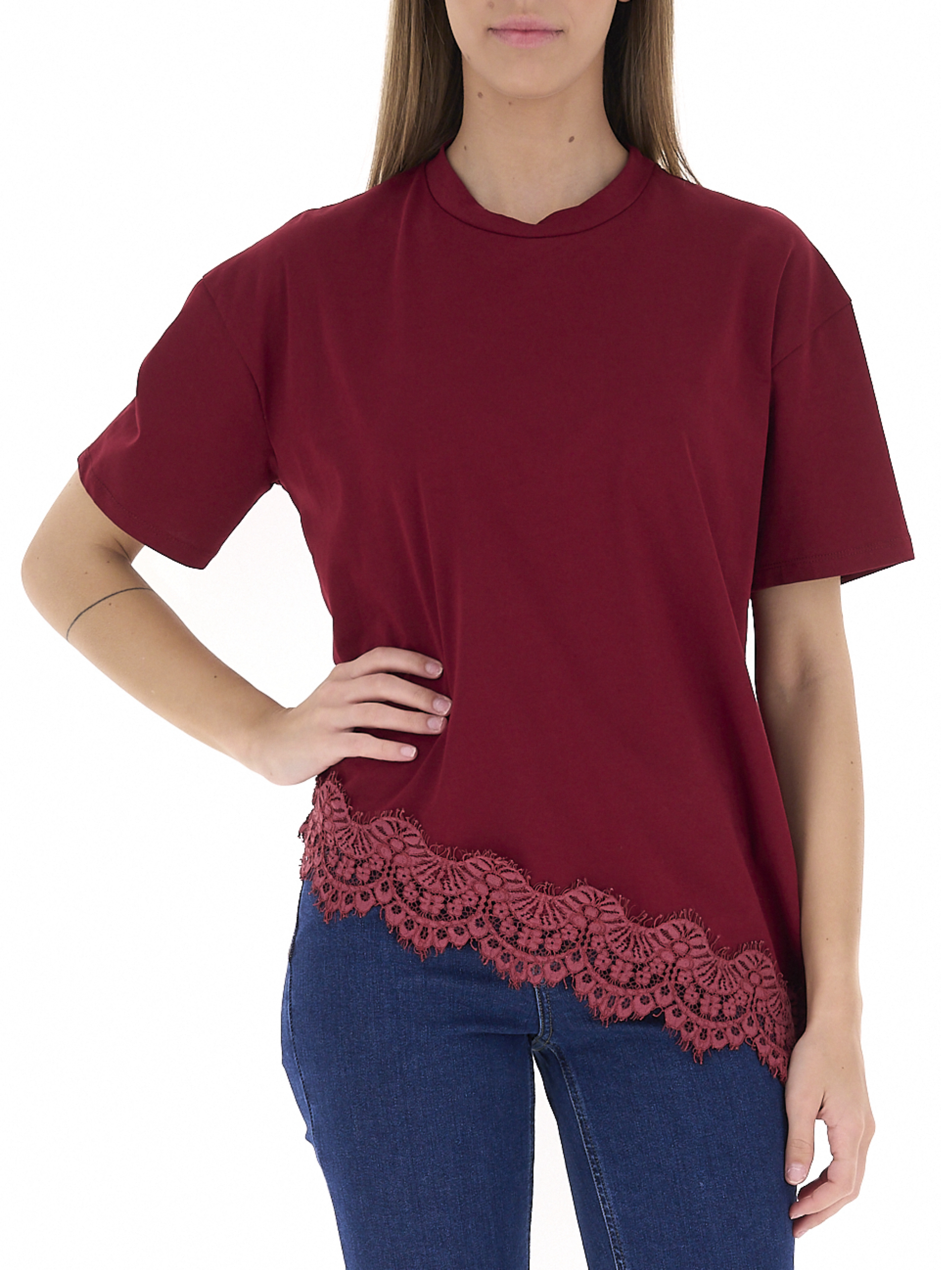VICOLO T-shirt girocollo BORDEAUX