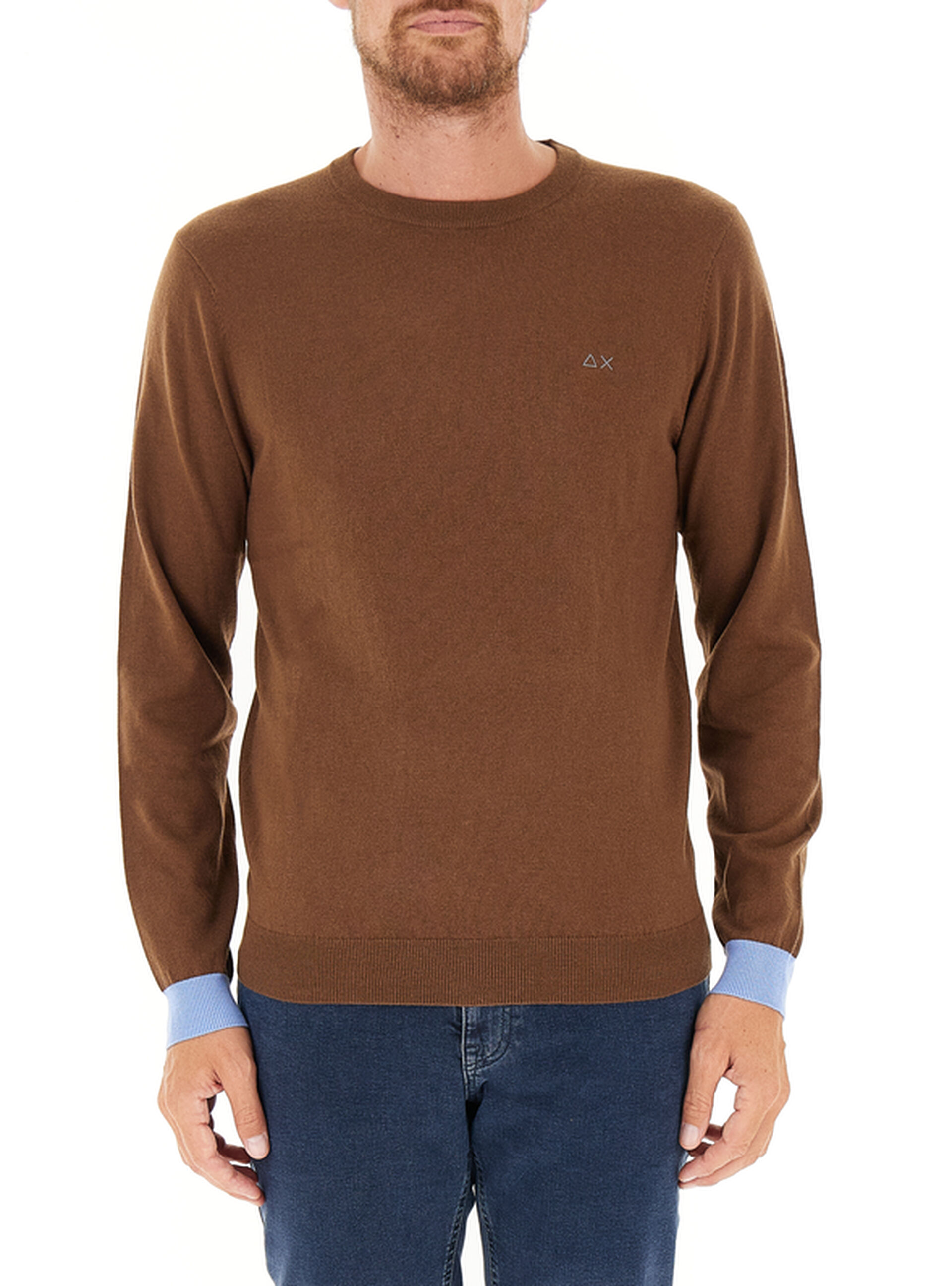 SUN68 Maglione con toppe TABACCO