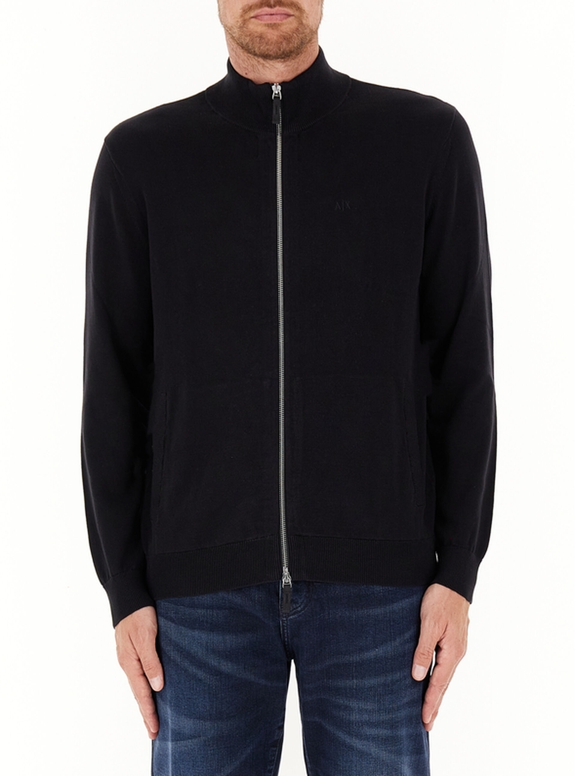 Cardigan con zip NERO XXL